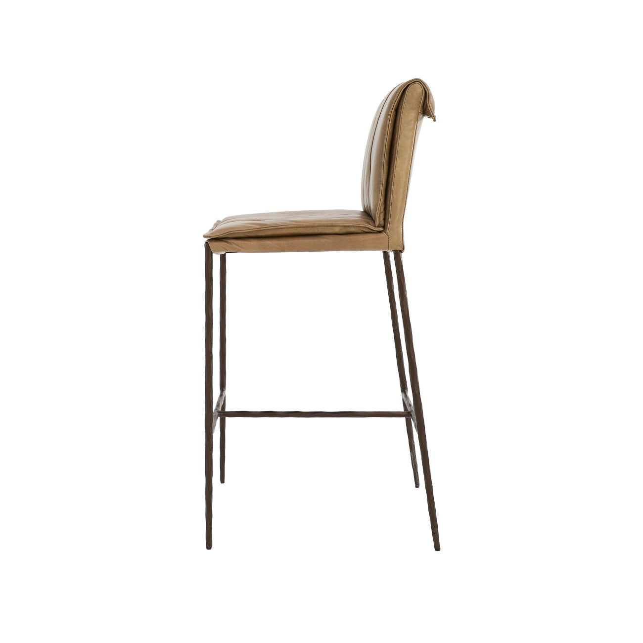 Foundry Leather Barstool - 75cm - Nutmeg