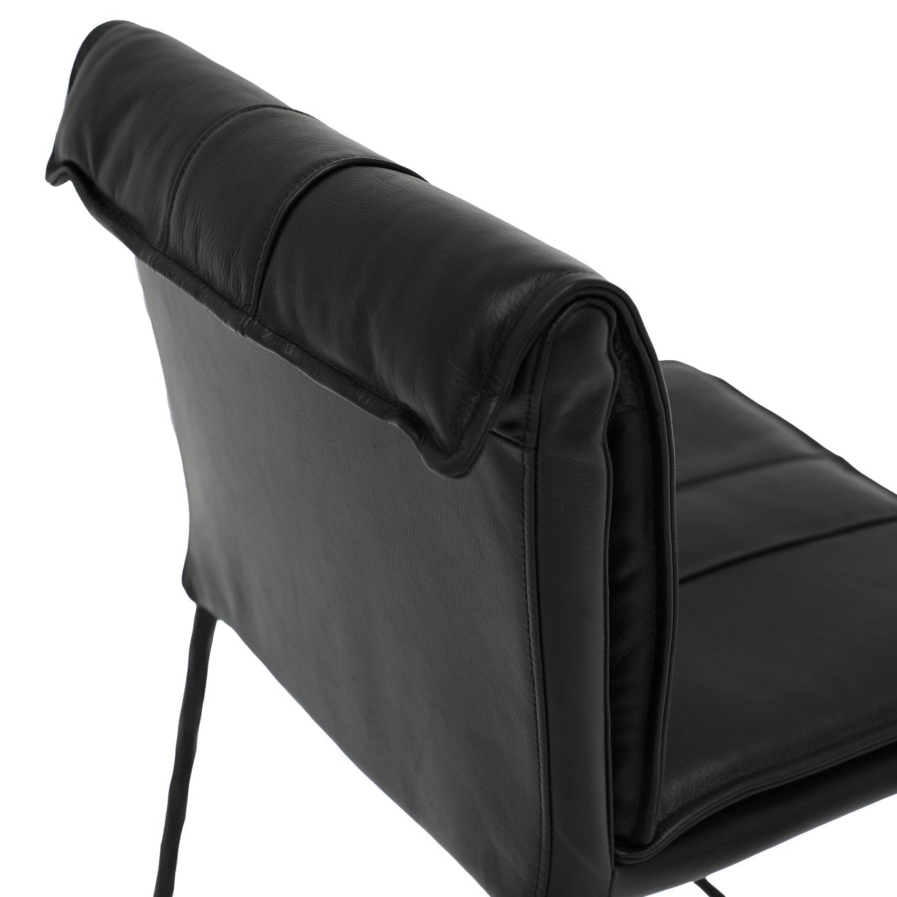 Foundry Leather Barstool - 65cm - Black