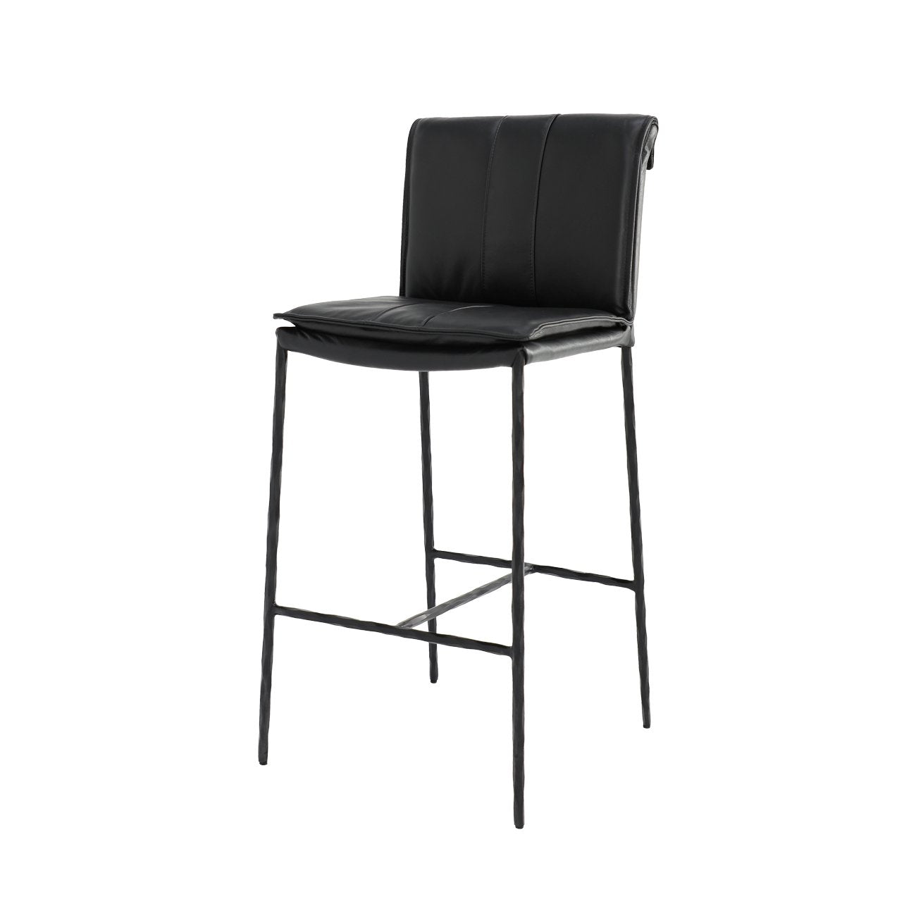 Foundry Leather Barstool - 75cm - Black
