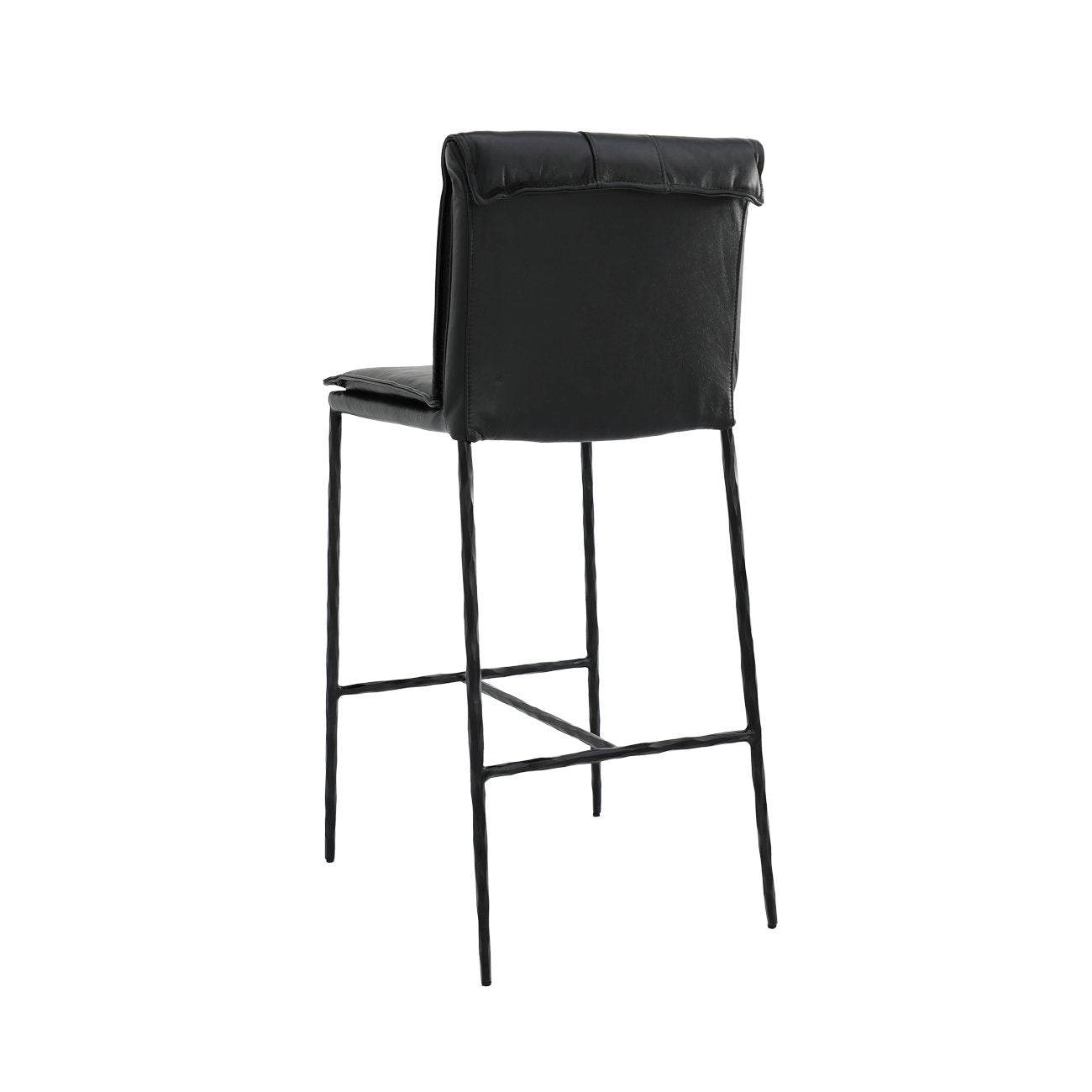 Foundry Leather Barstool - 75cm - Black