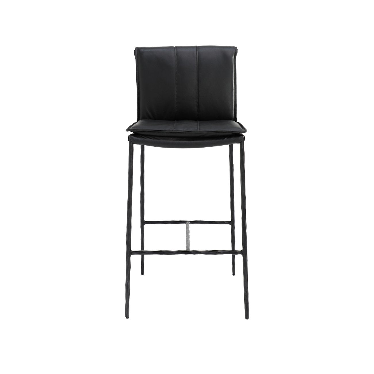 Foundry Leather Barstool - 75cm - Black
