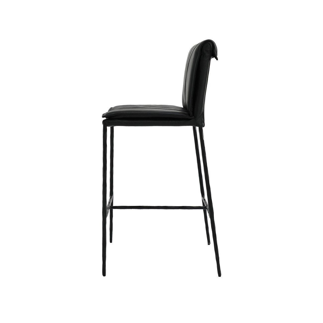 Foundry Leather Barstool - 75cm - Black