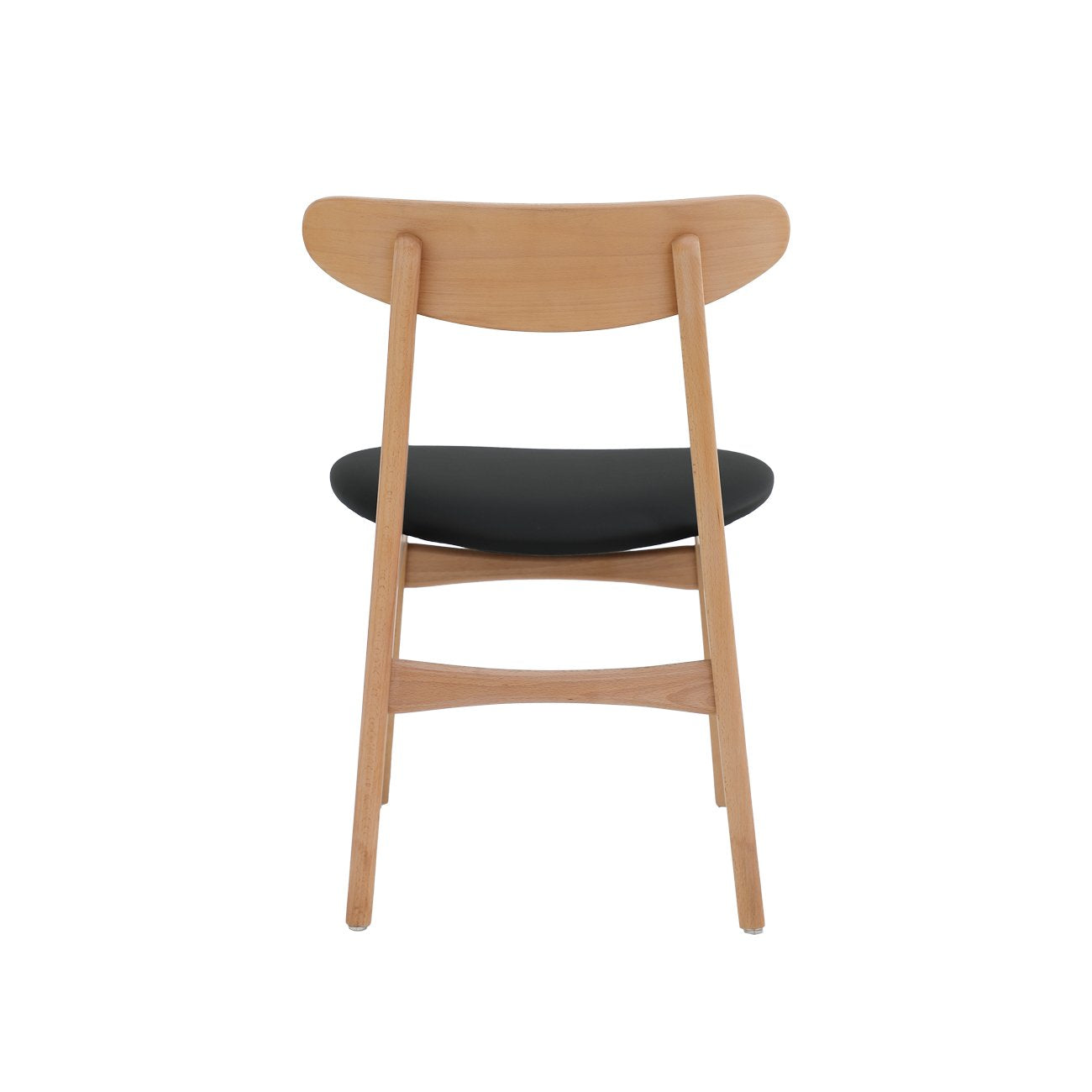 Alesund Dining Chair - Natural Beech / Black PU Leather