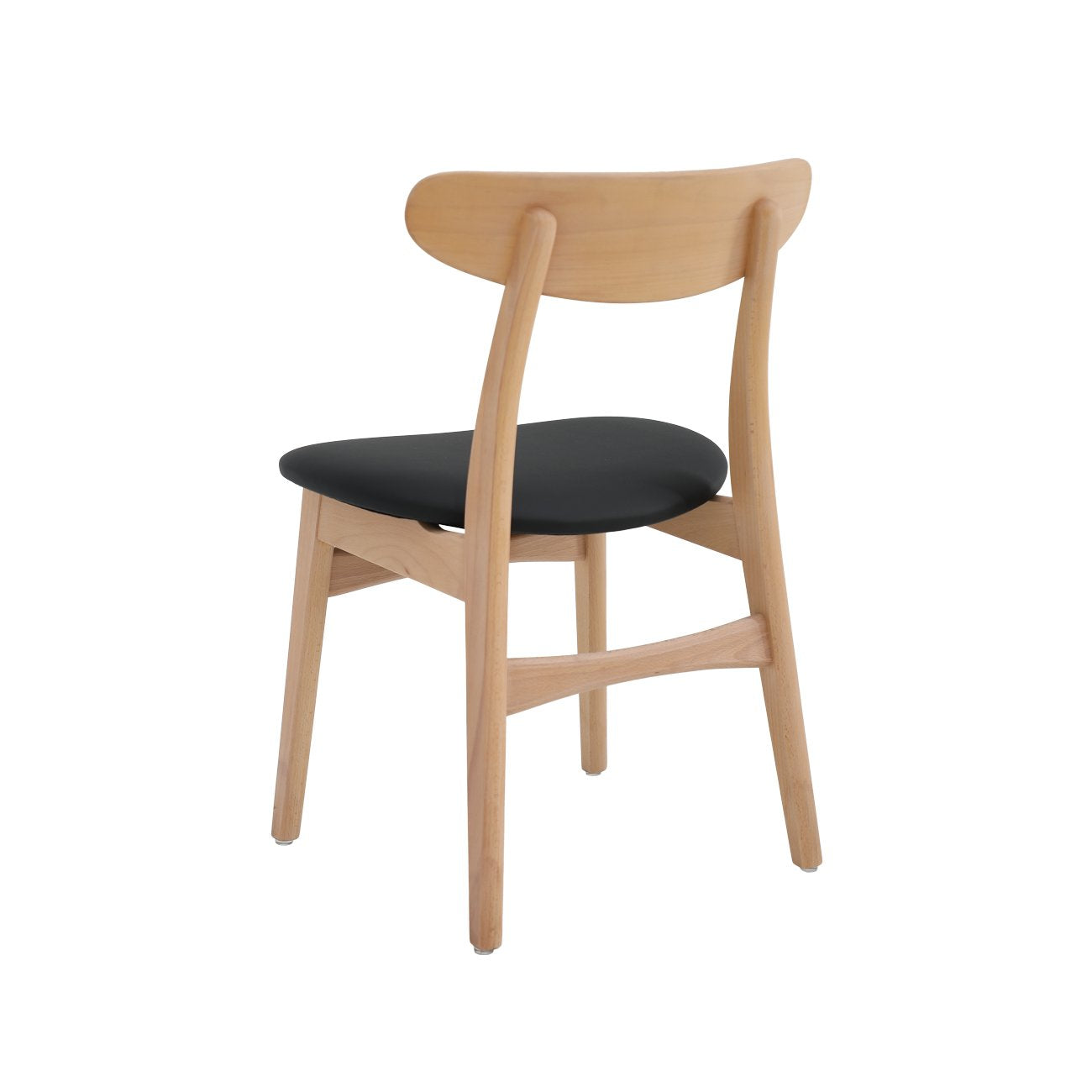 Alesund Dining Chair - Natural Beech / Black PU Leather