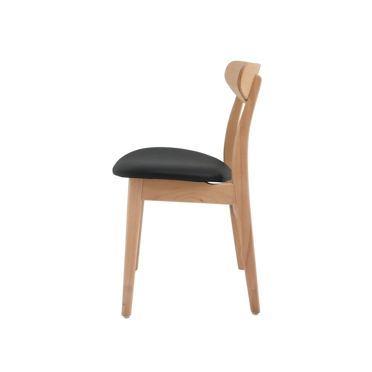 Alesund Dining Chair - Natural Beech / Black PU Leather