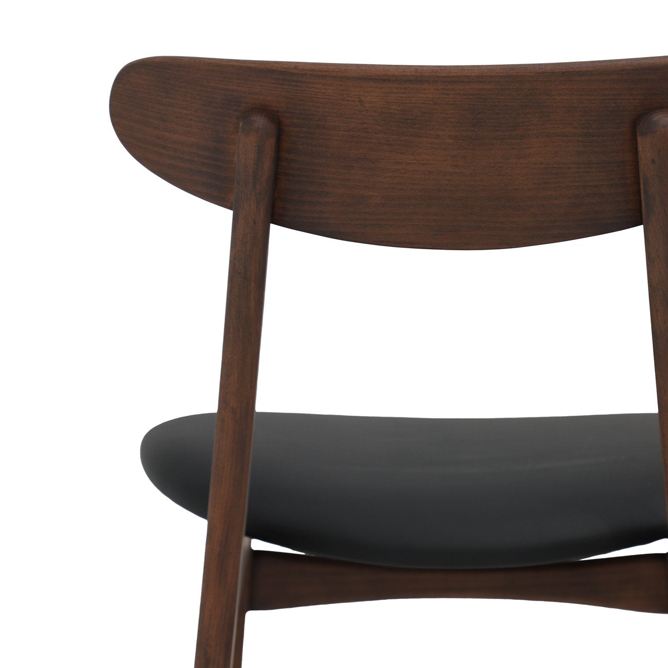 Alesund Dining Chair - Ash Walnut Frame / Black PU leather