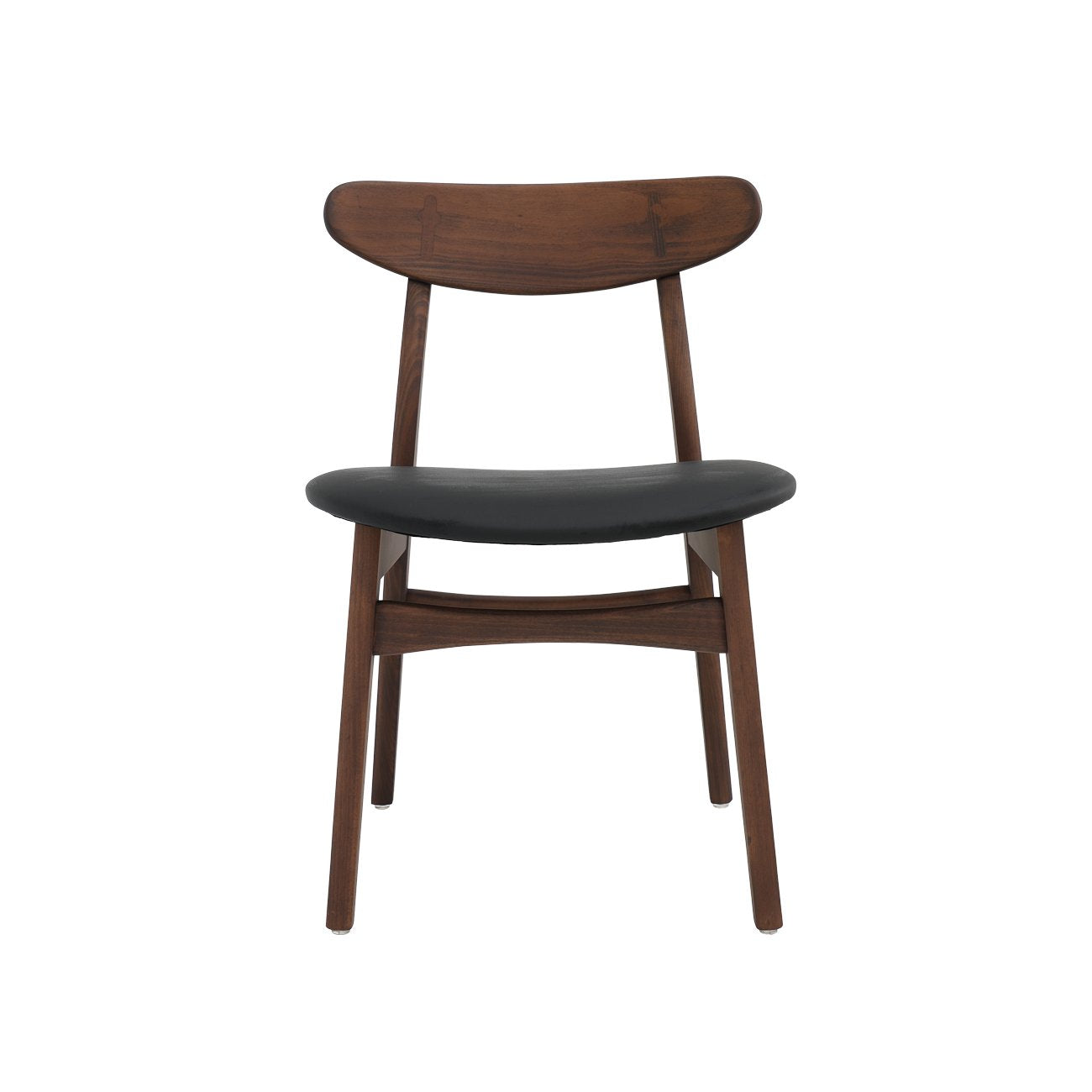 Alesund Dining Chair - Ash Walnut Frame / Black PU leather
