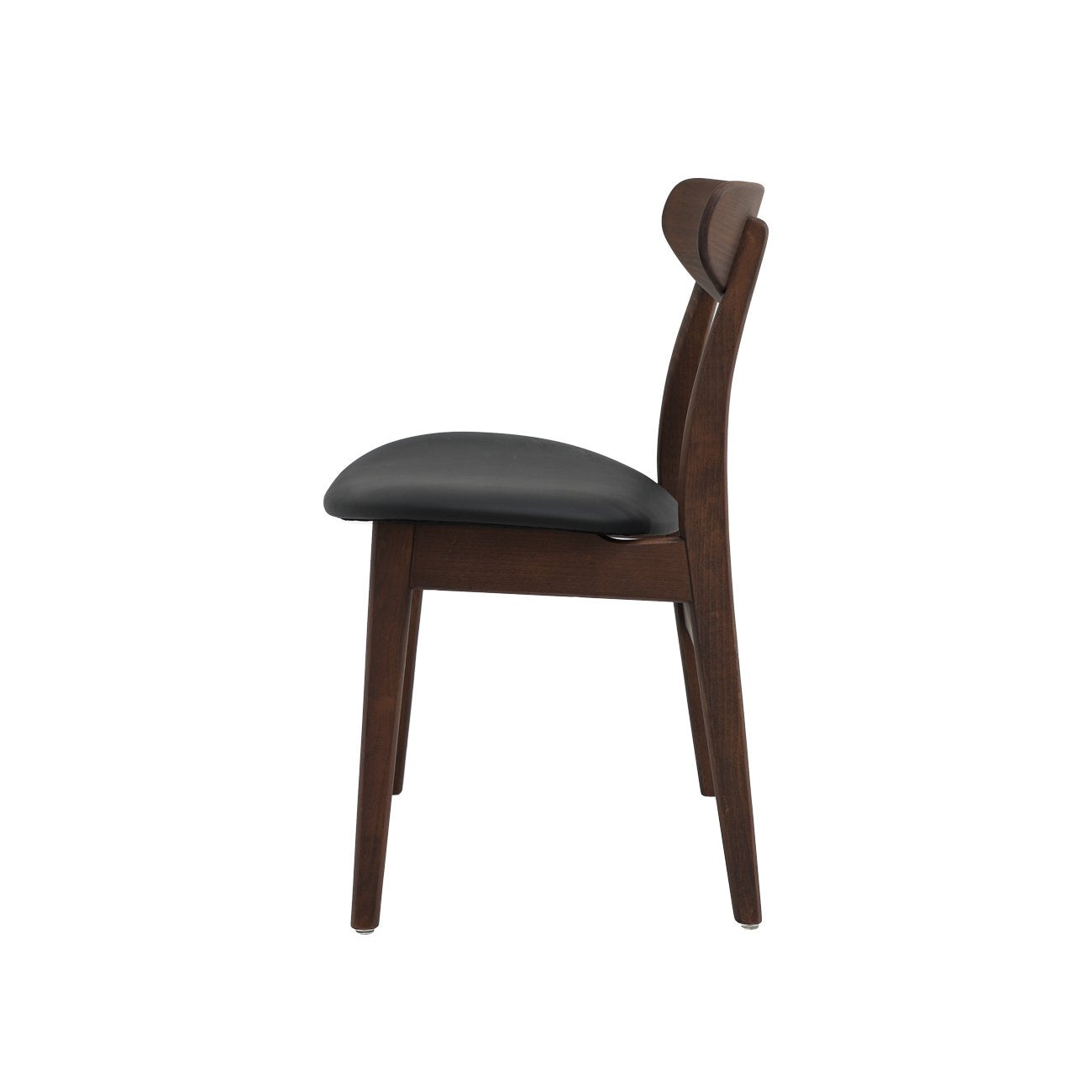 Alesund Dining Chair - Ash Walnut Frame / Black PU leather