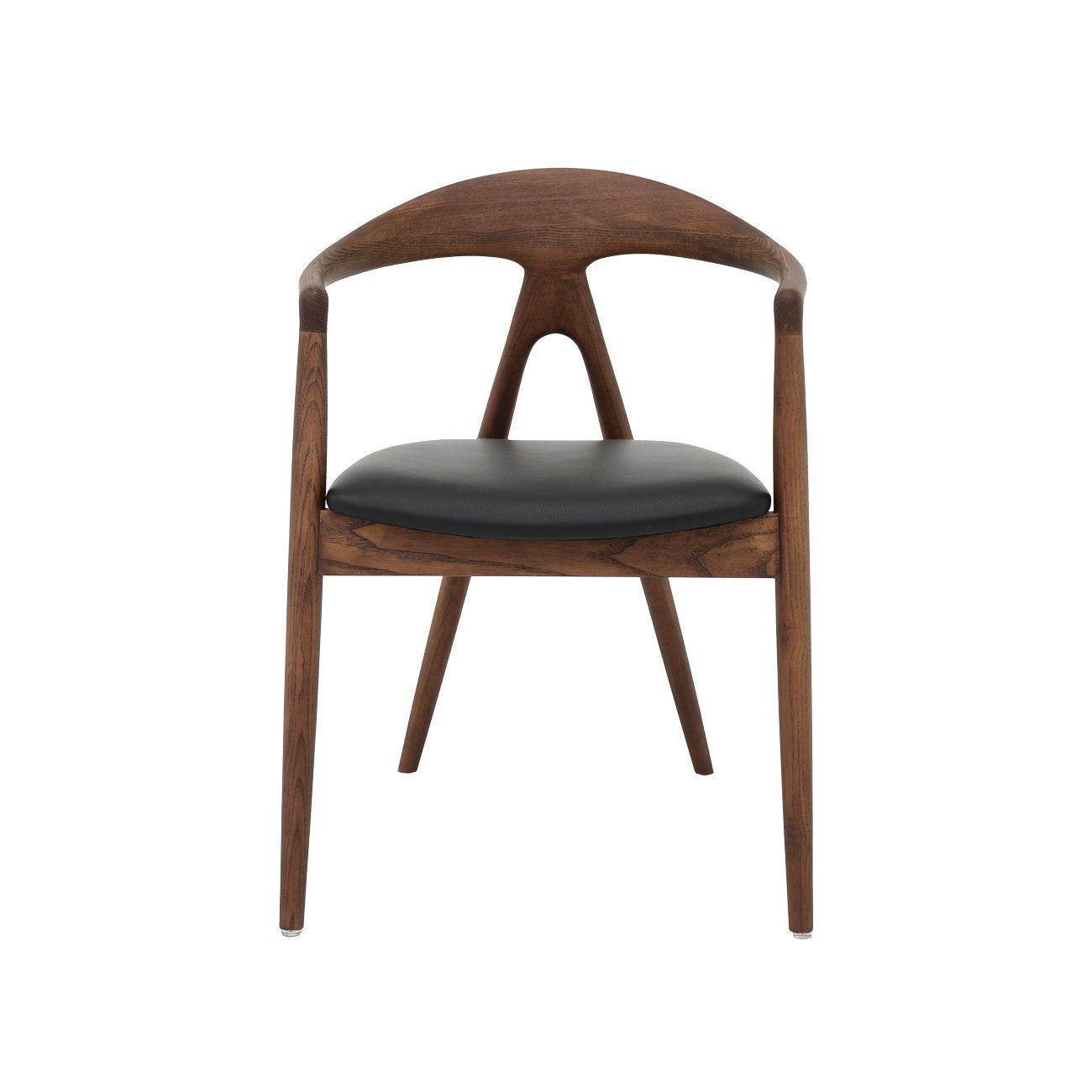 Bodo Dining Chair - Ash Walnut Frame / Black Leather