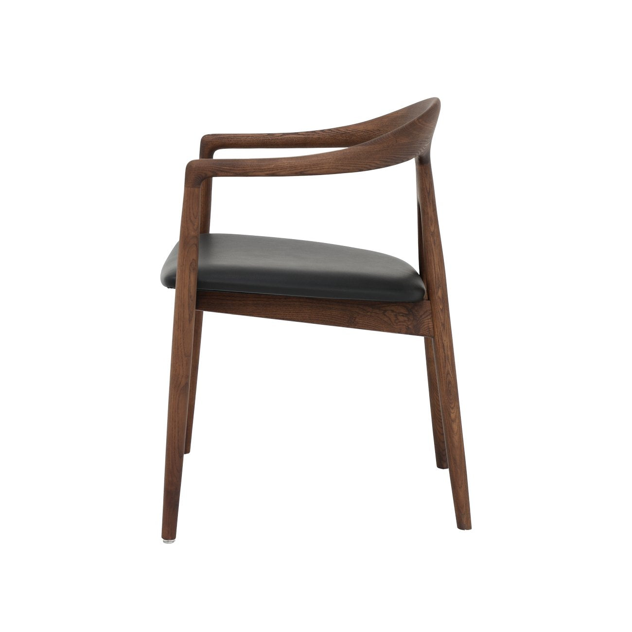 Bodo Dining Chair - Ash Walnut Frame / Black Leather