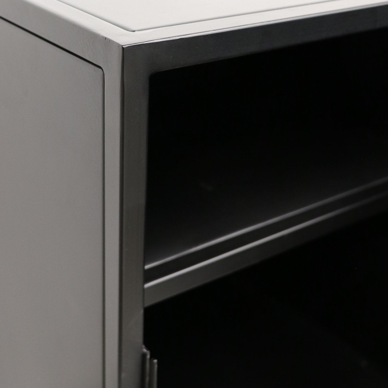 Carson Metal Bedside Table - Solid Door