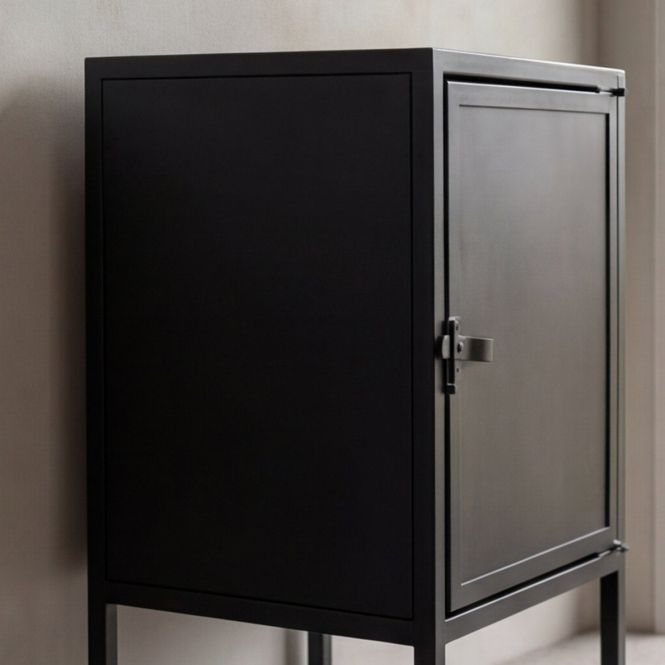 Carson Metal Bedside Table - Solid Door