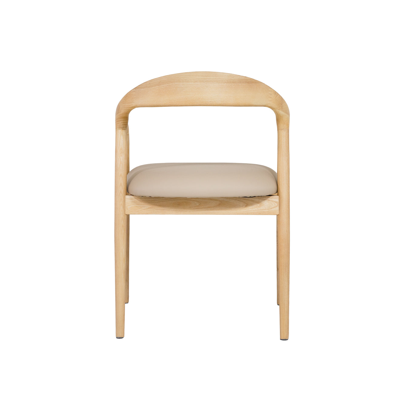 Maggie Dining Chair - Natural Frame / Beige Leather