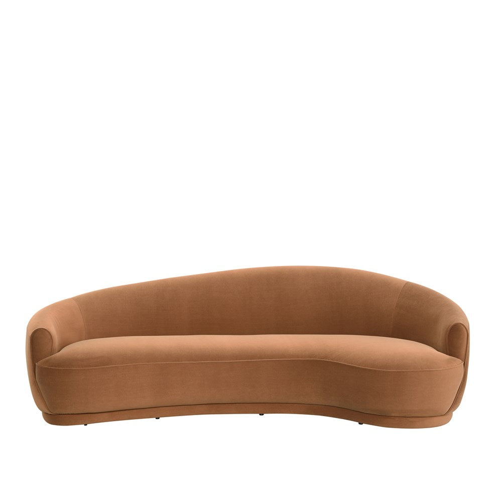 Velma Curved Sofa - Warm Copper Velvet