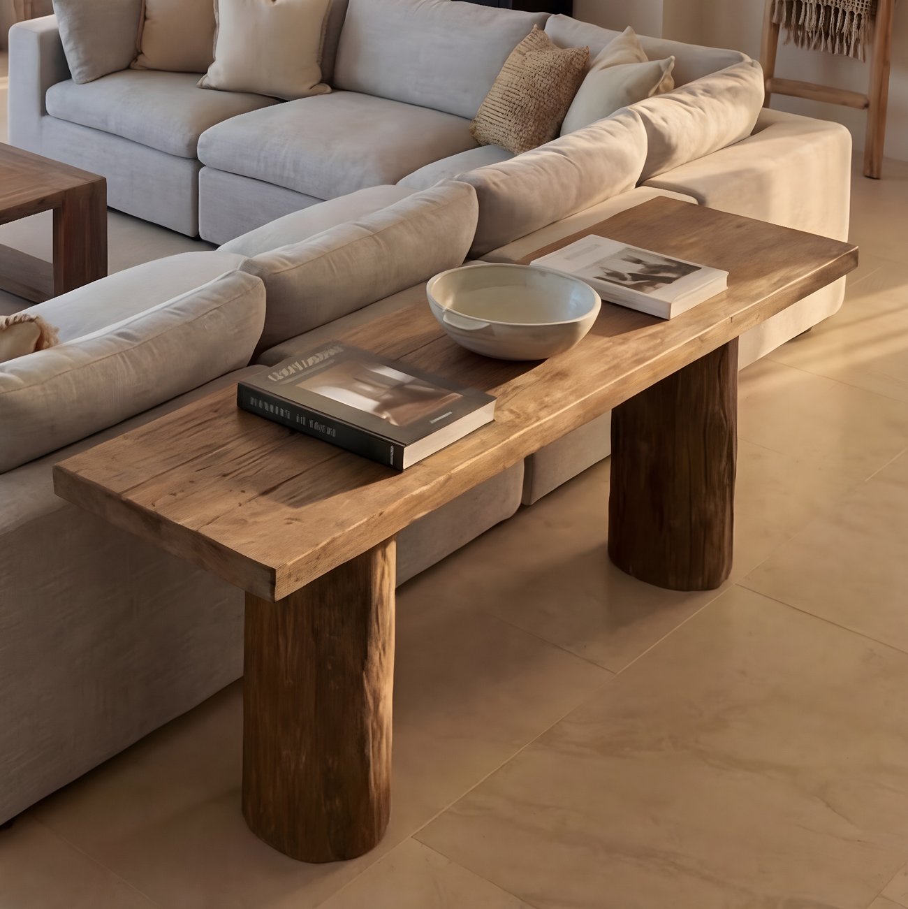 Casa Round Leg Console Table - Walnut