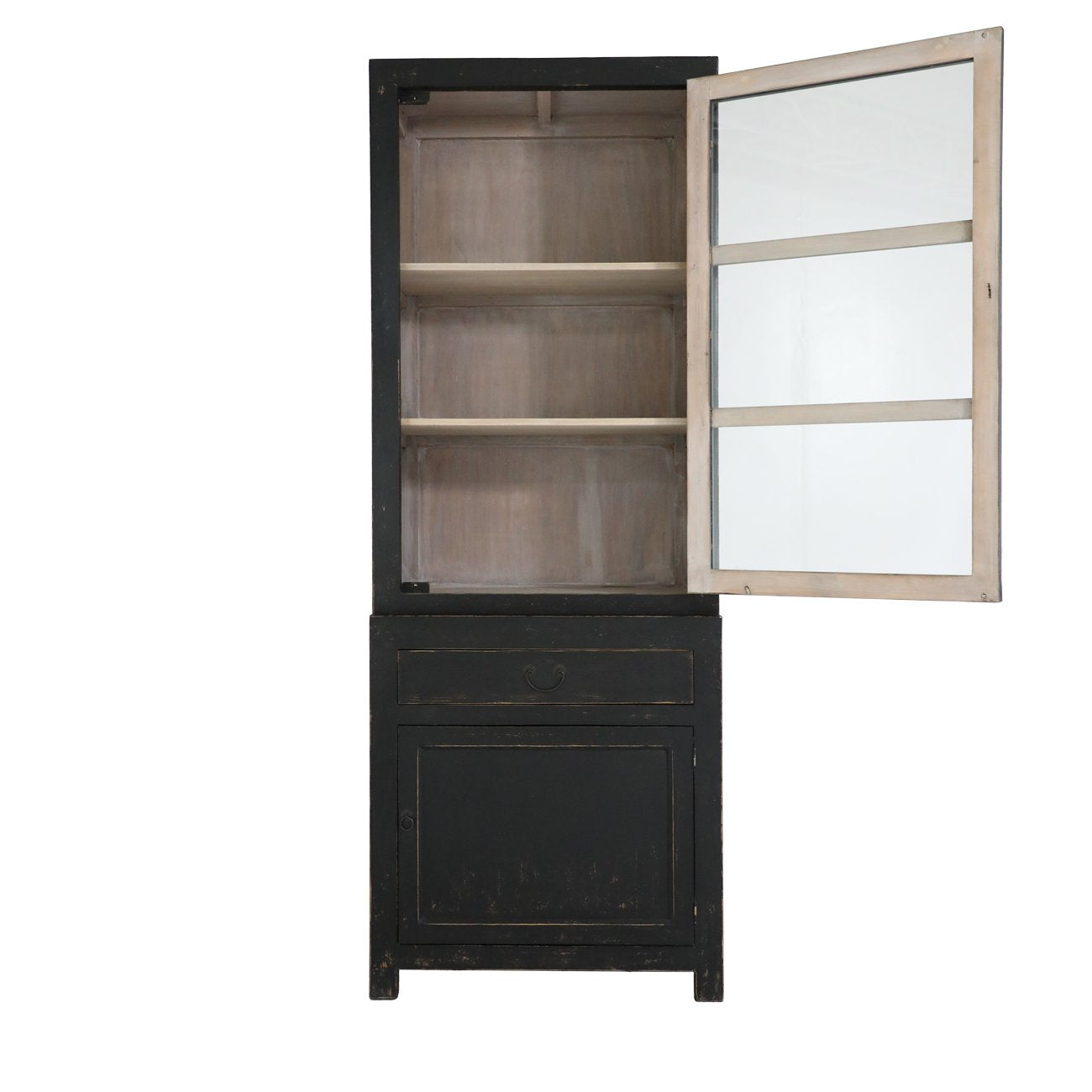 Casa Large Glass Cabinet - Black (RH)