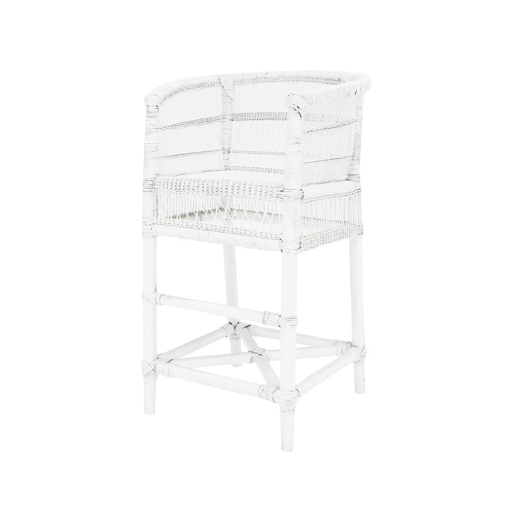 Malawi Cane Counter Stool - 71cm - White