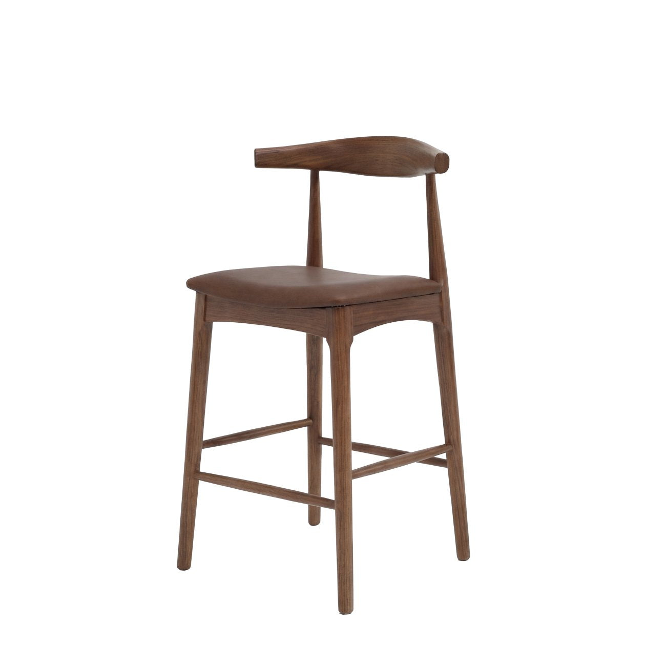 Bowen Barstool - 65cm - Brown Frame / Brown Leather