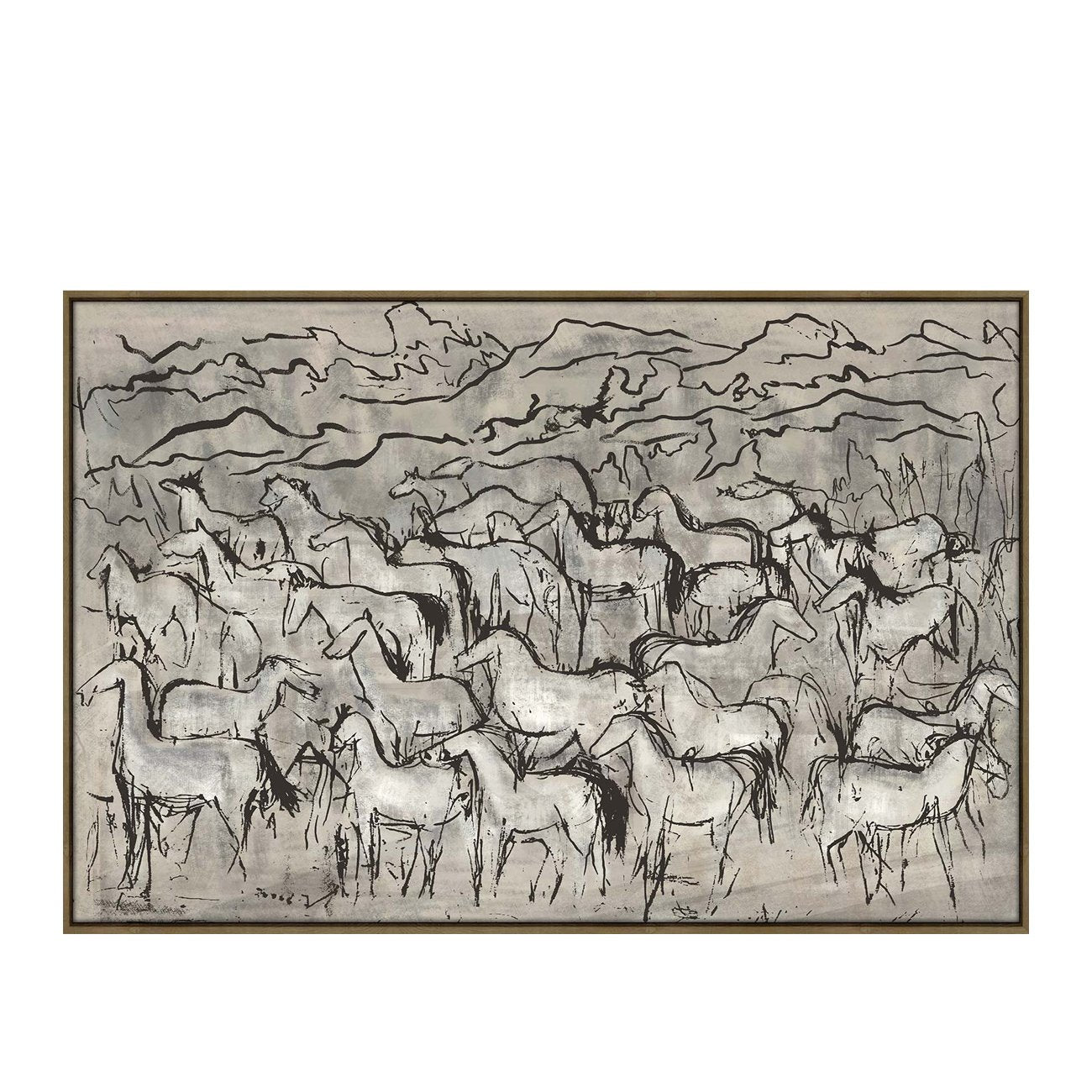 Herd - Heavy Textured Framed Canvas