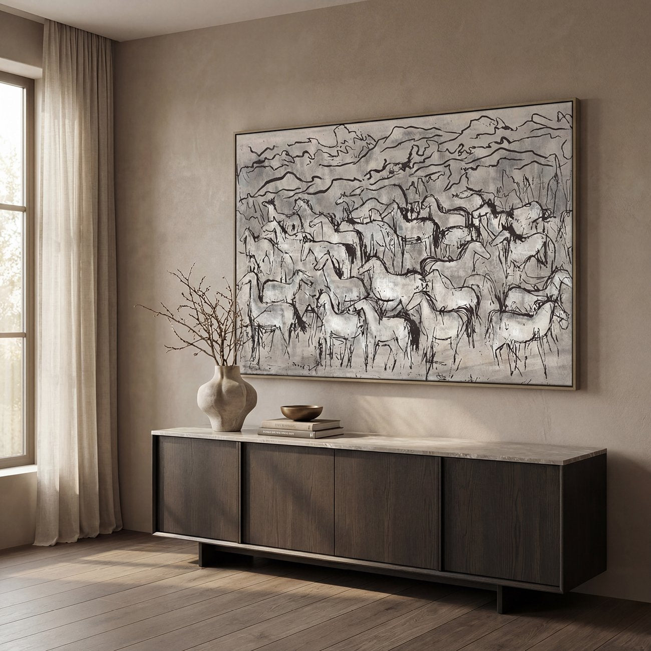 Herd - Heavy Textured Framed Canvas
