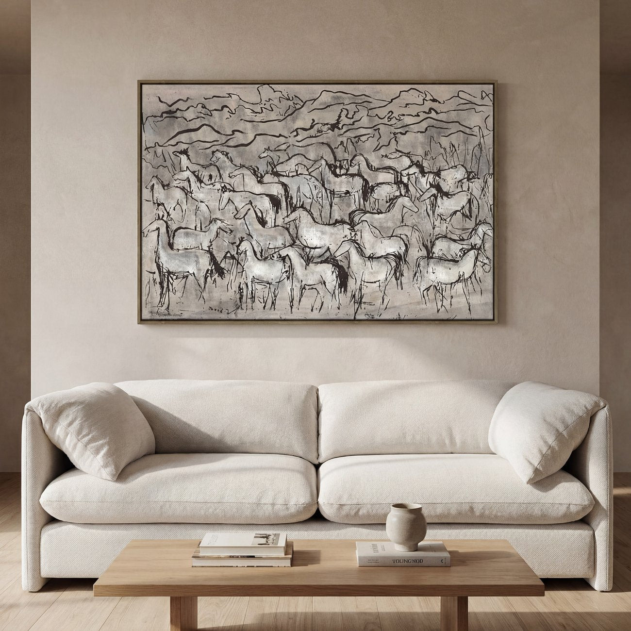 Herd - Heavy Textured Framed Canvas