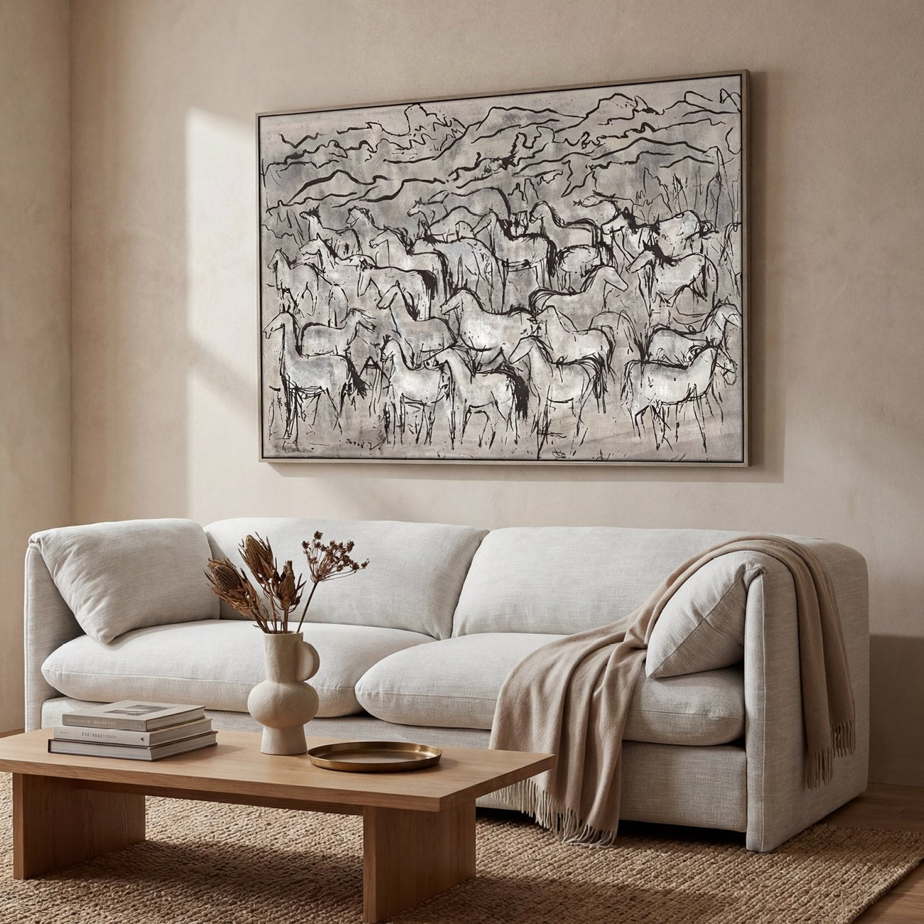 Herd - Heavy Textured Framed Canvas