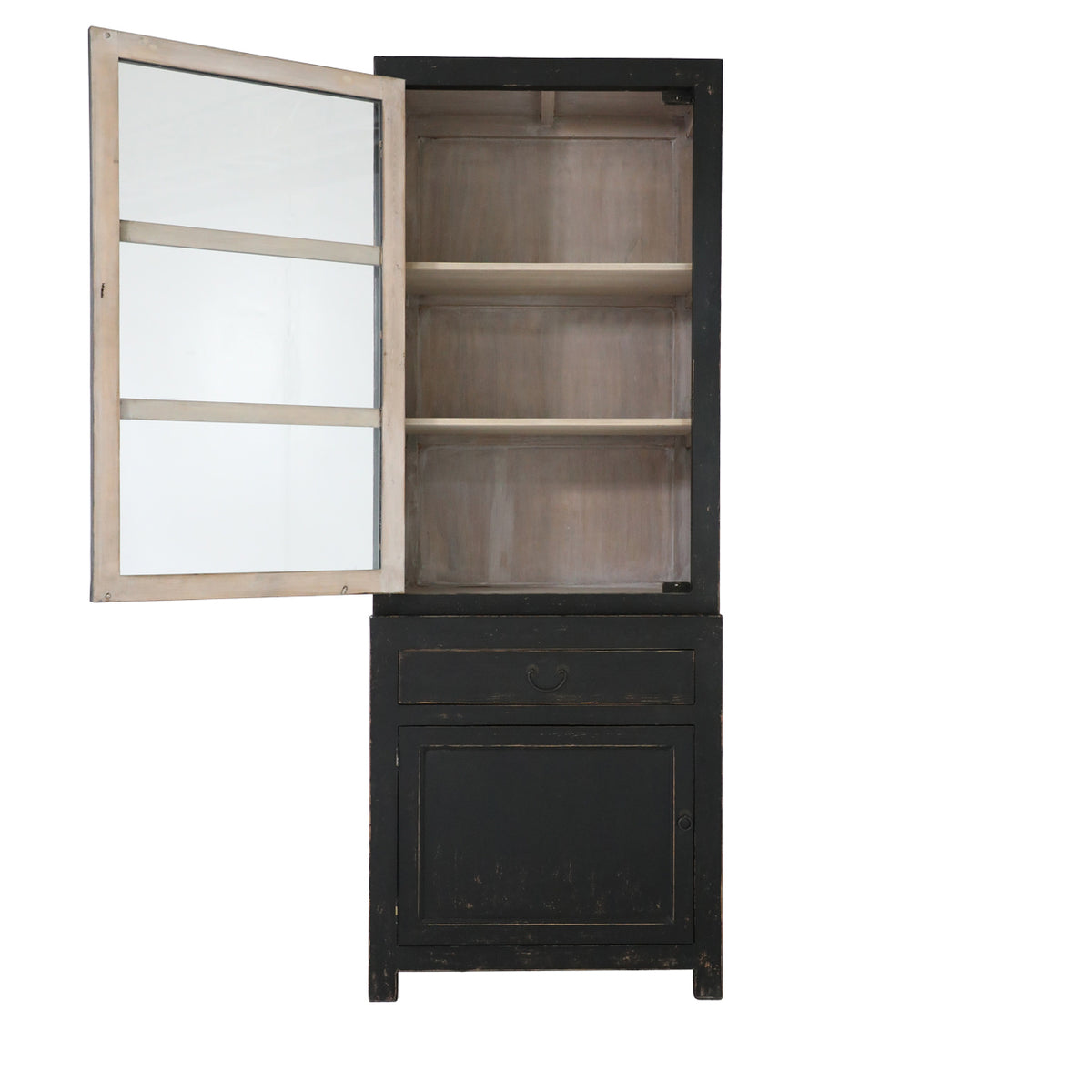 Casa Large Glass Cabinet - Black (LH)
