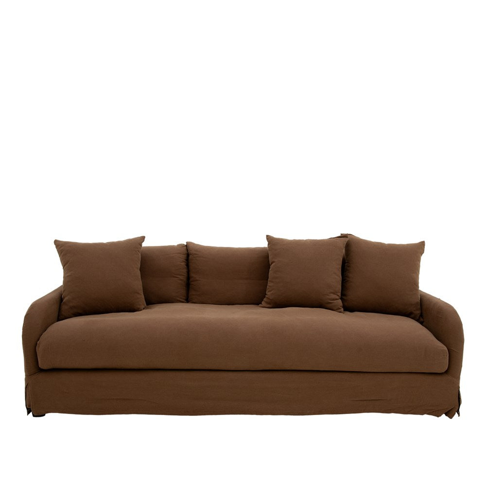 Eden 3 Seater Slipcover Sofa - Mocha