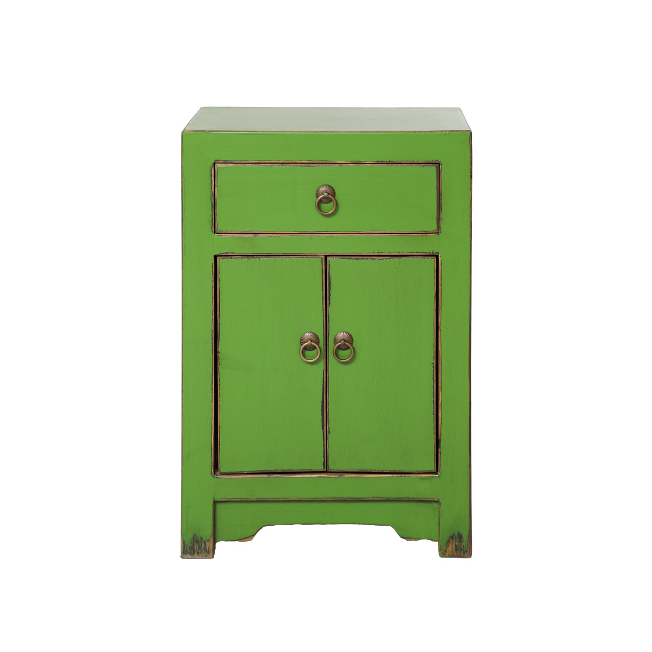 Custom Oriental Painted Bedside - Bright Green