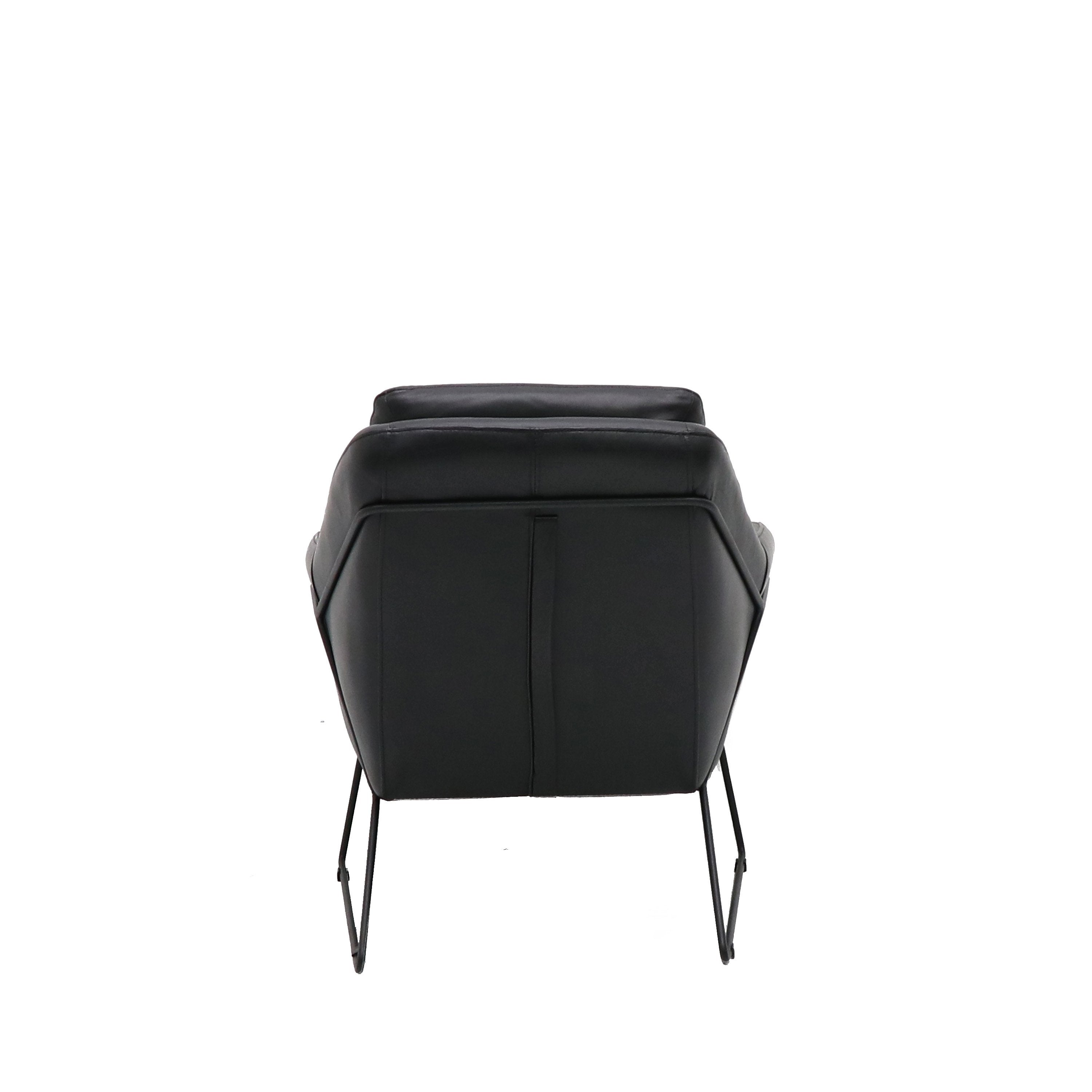 Workshop Leather Armchair - Aged Black