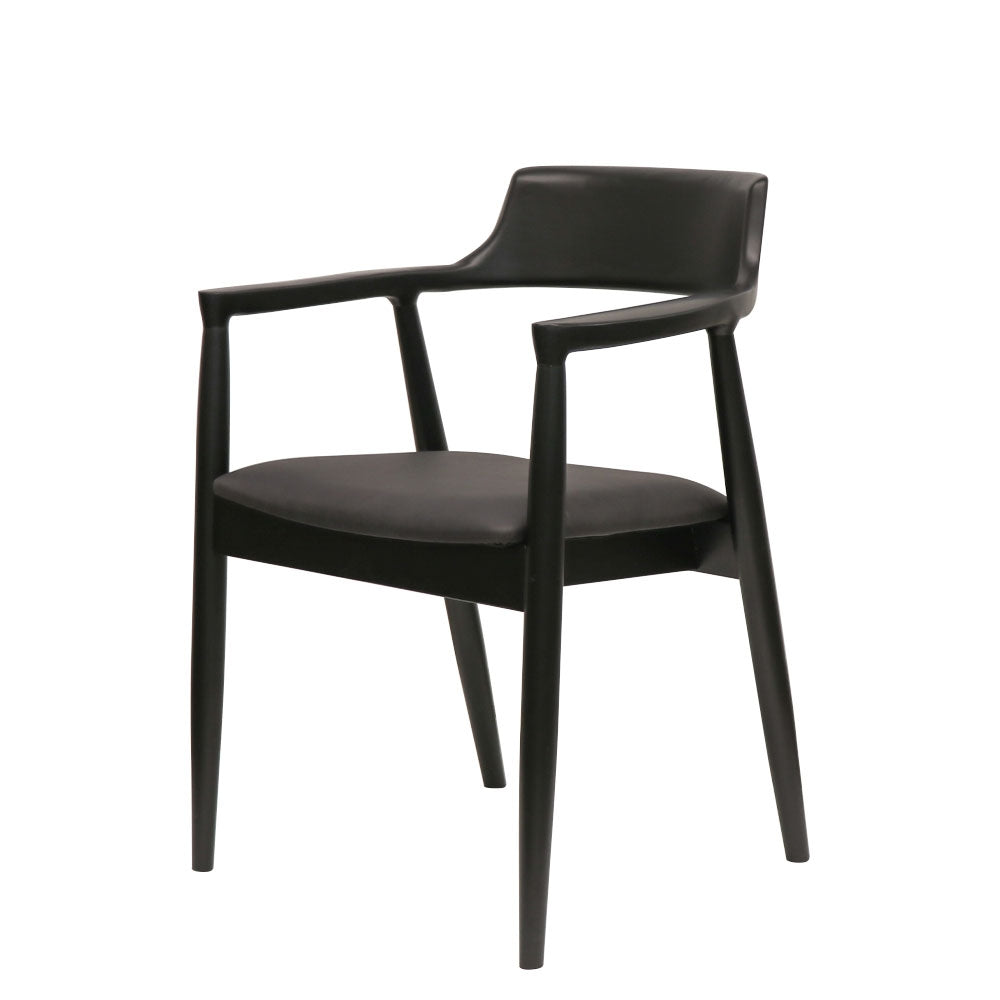 Ealing Dining Chair - Black Frame/Black Leather