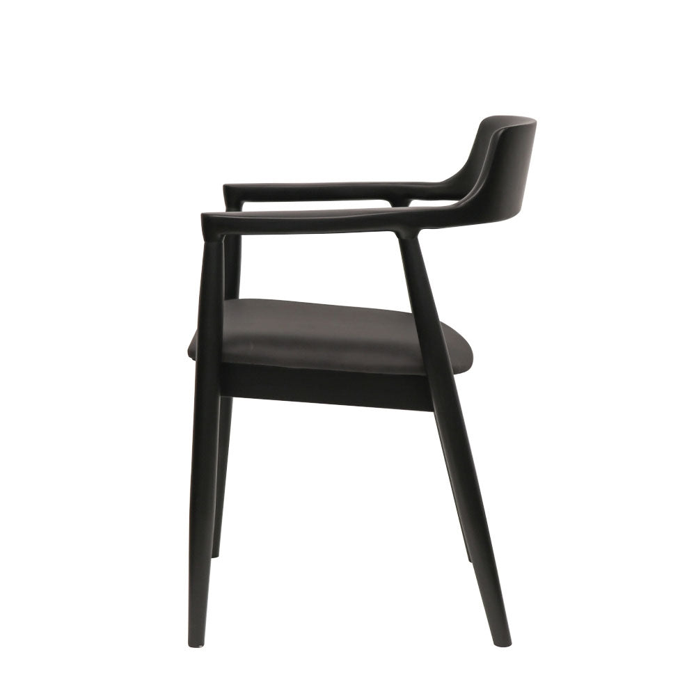 Ealing Dining Chair - Black Frame/Black Leather