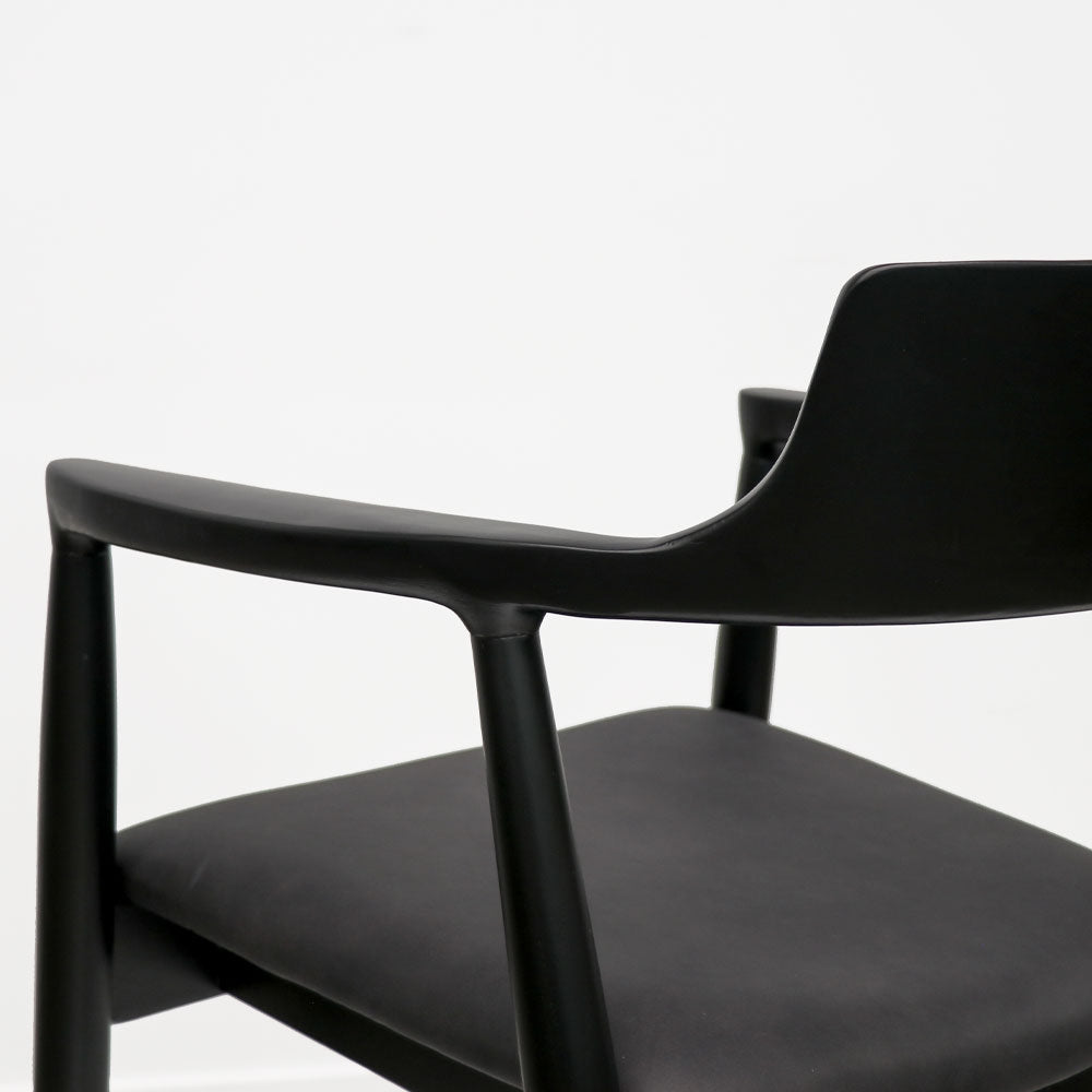 Ealing Dining Chair - Black Frame/Black Leather