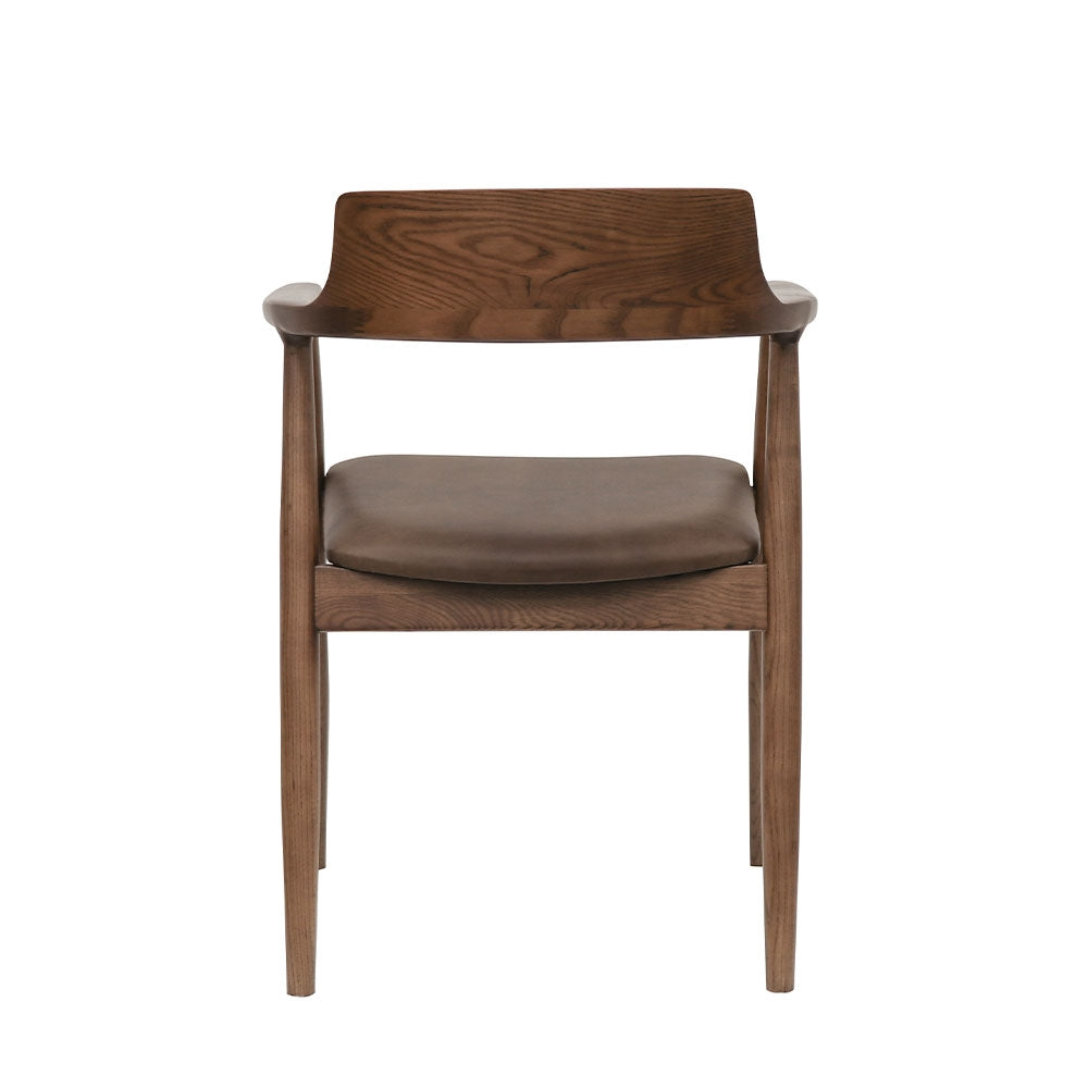Ealing Dining Chair - Brown Frame/Brown Leather