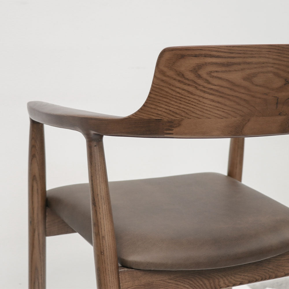 Ealing Dining Chair - Brown Frame/Brown Leather
