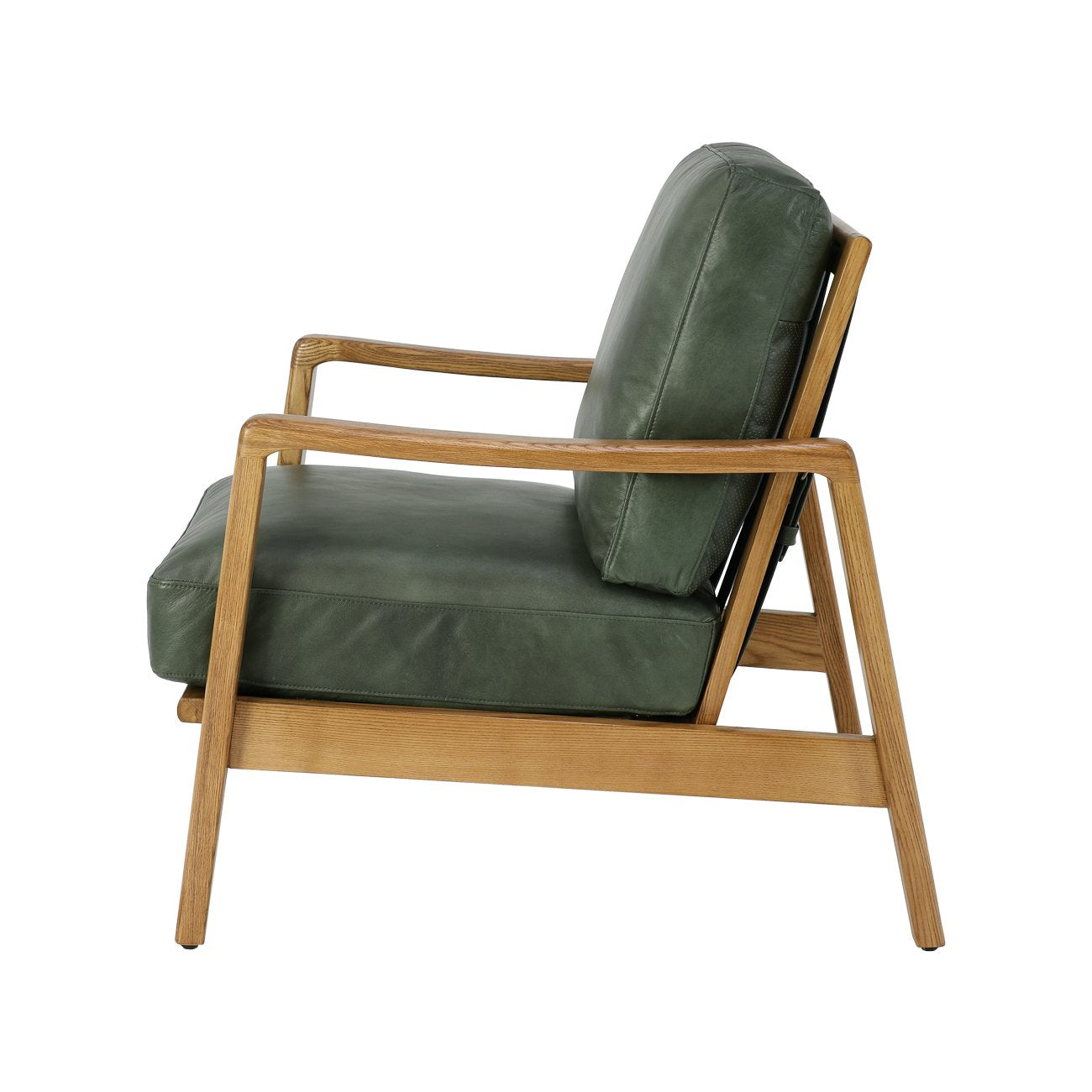 Reid Armchair - Green Leather
