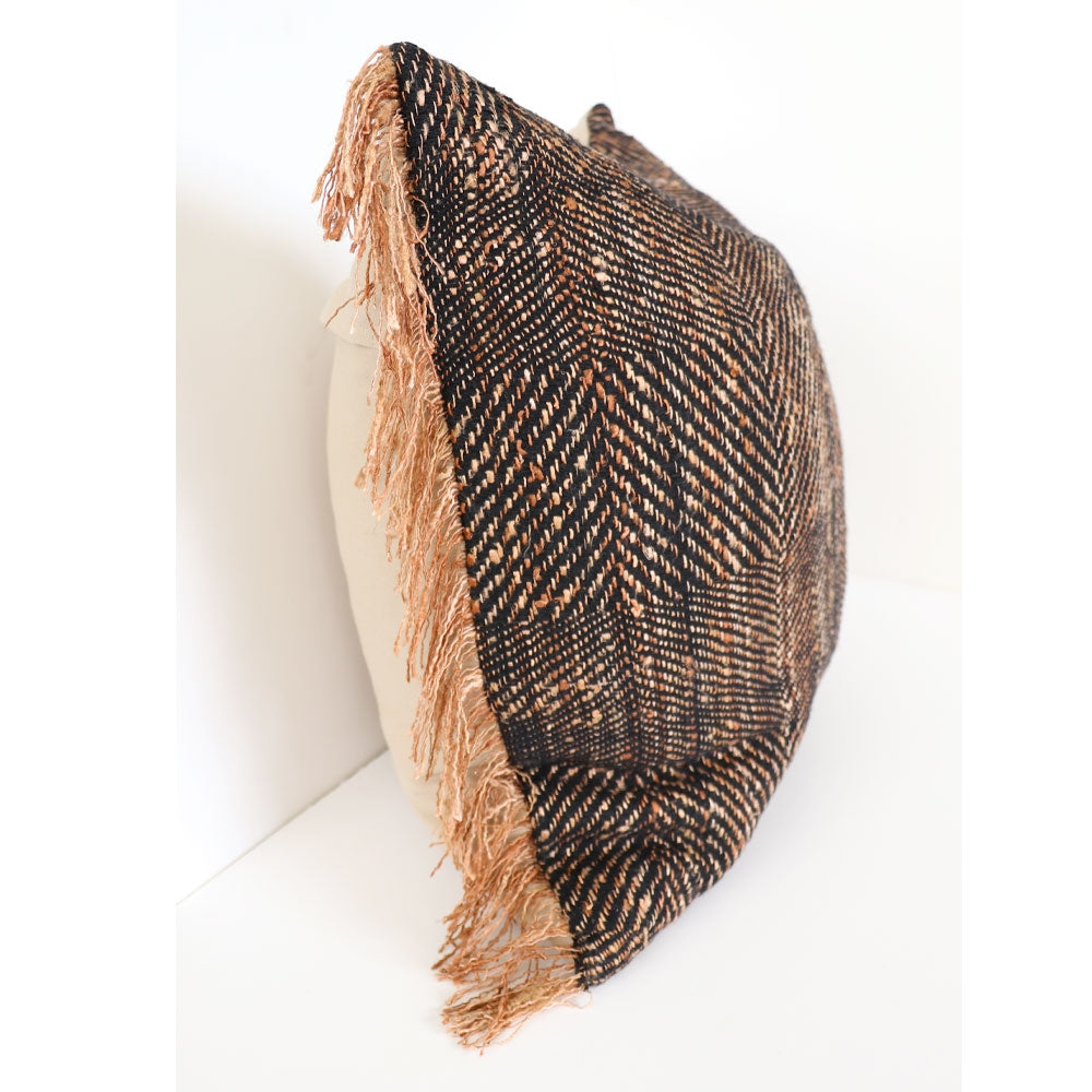 Mila Cushion - Black / Natural