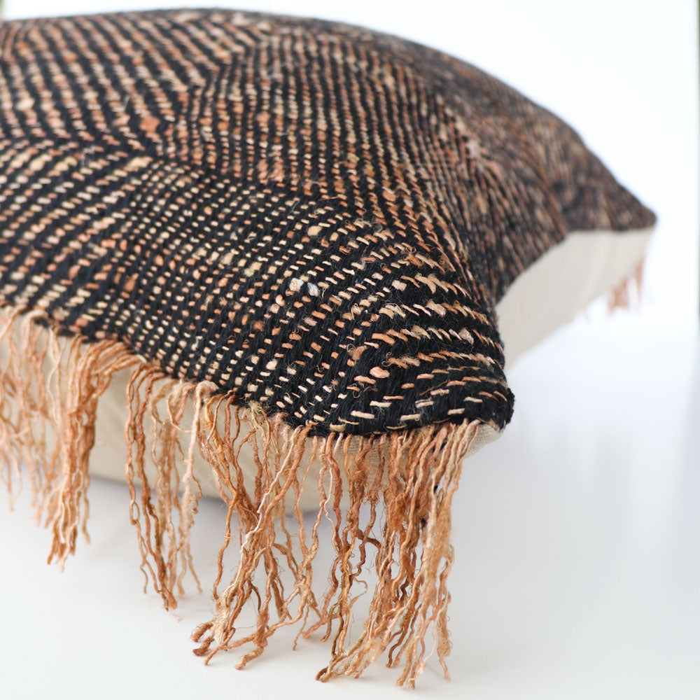 Mila Cushion - Black / Natural
