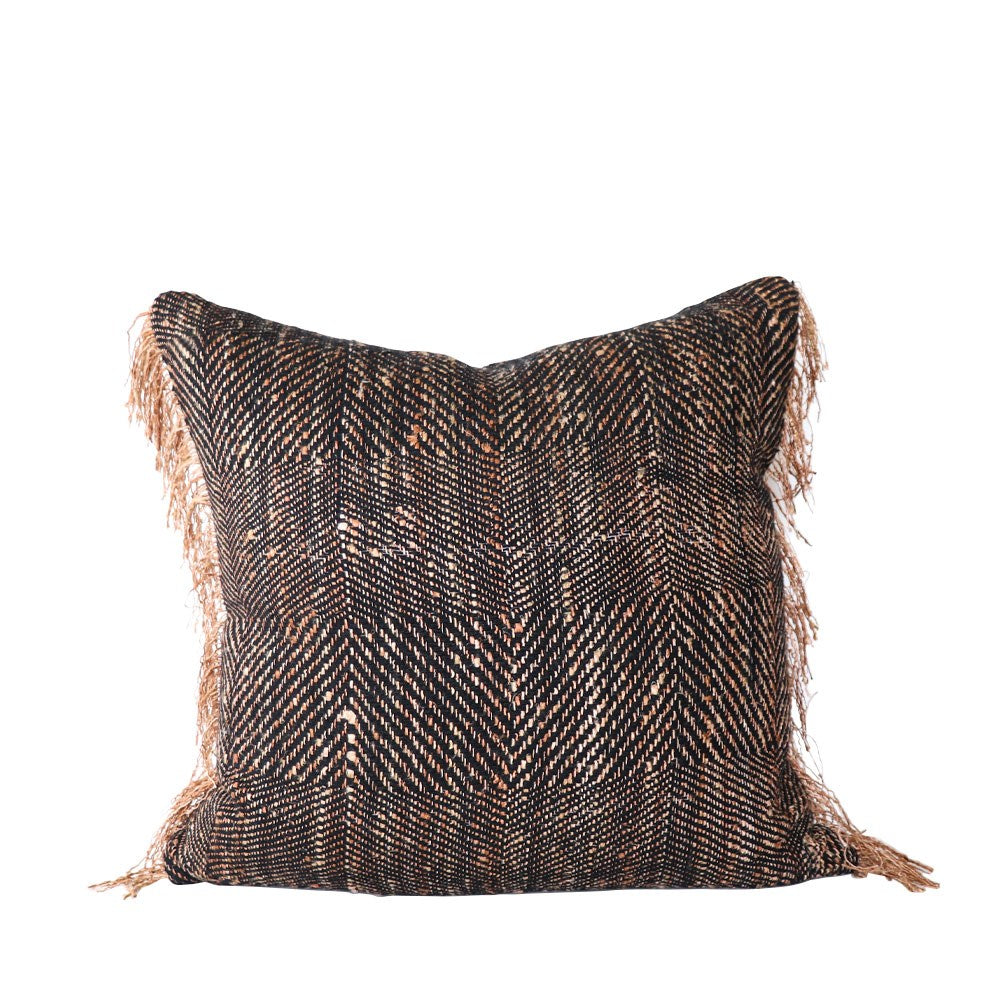 Mila Cushion - Black / Natural