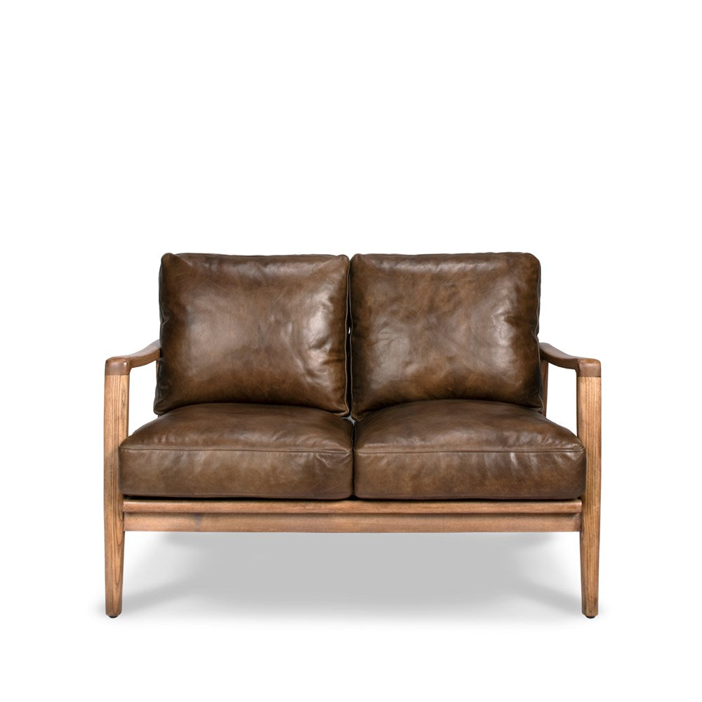 Reid 2 Seater Sofa - Brown Leather