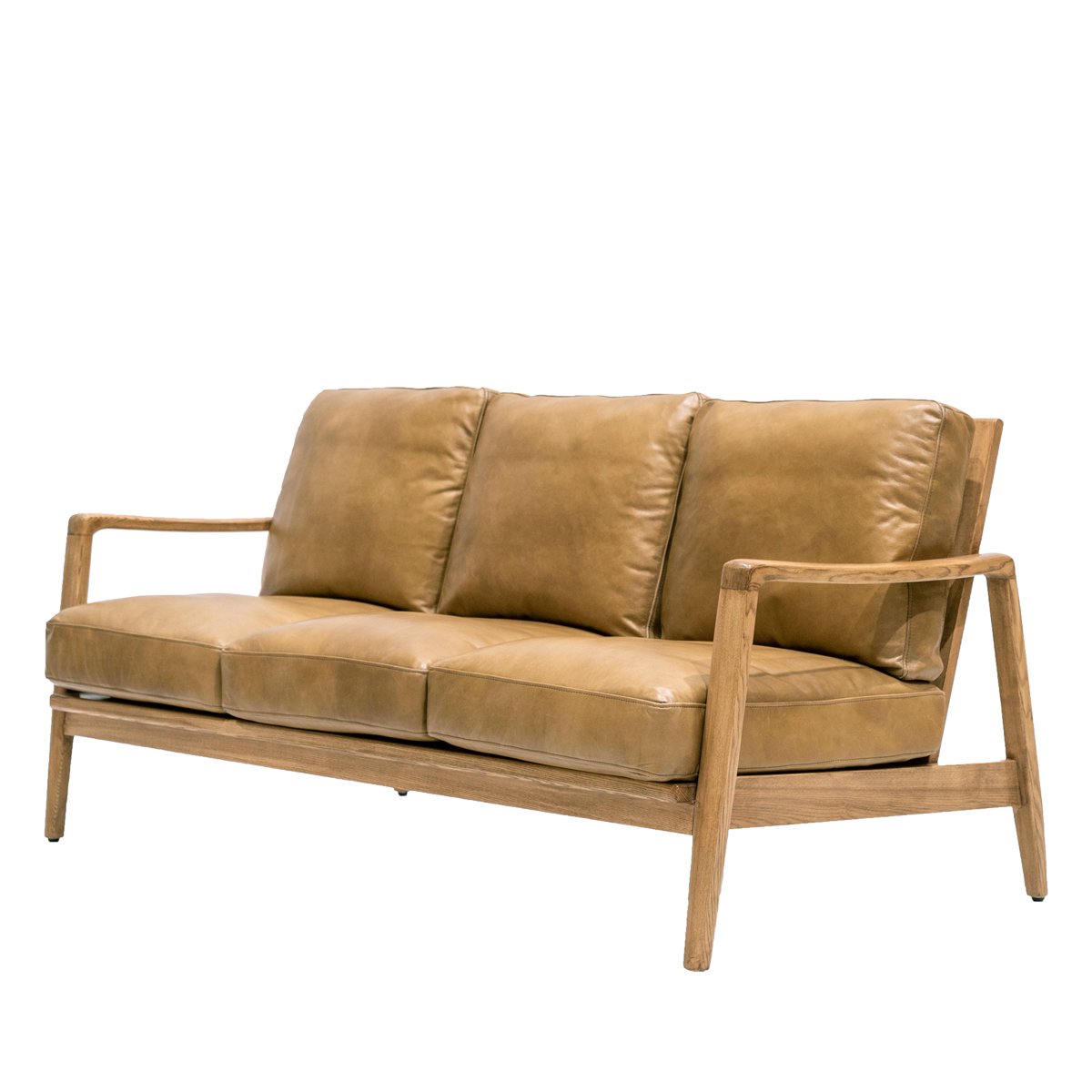 Reid 3 Seater Sofa - Tan Leather