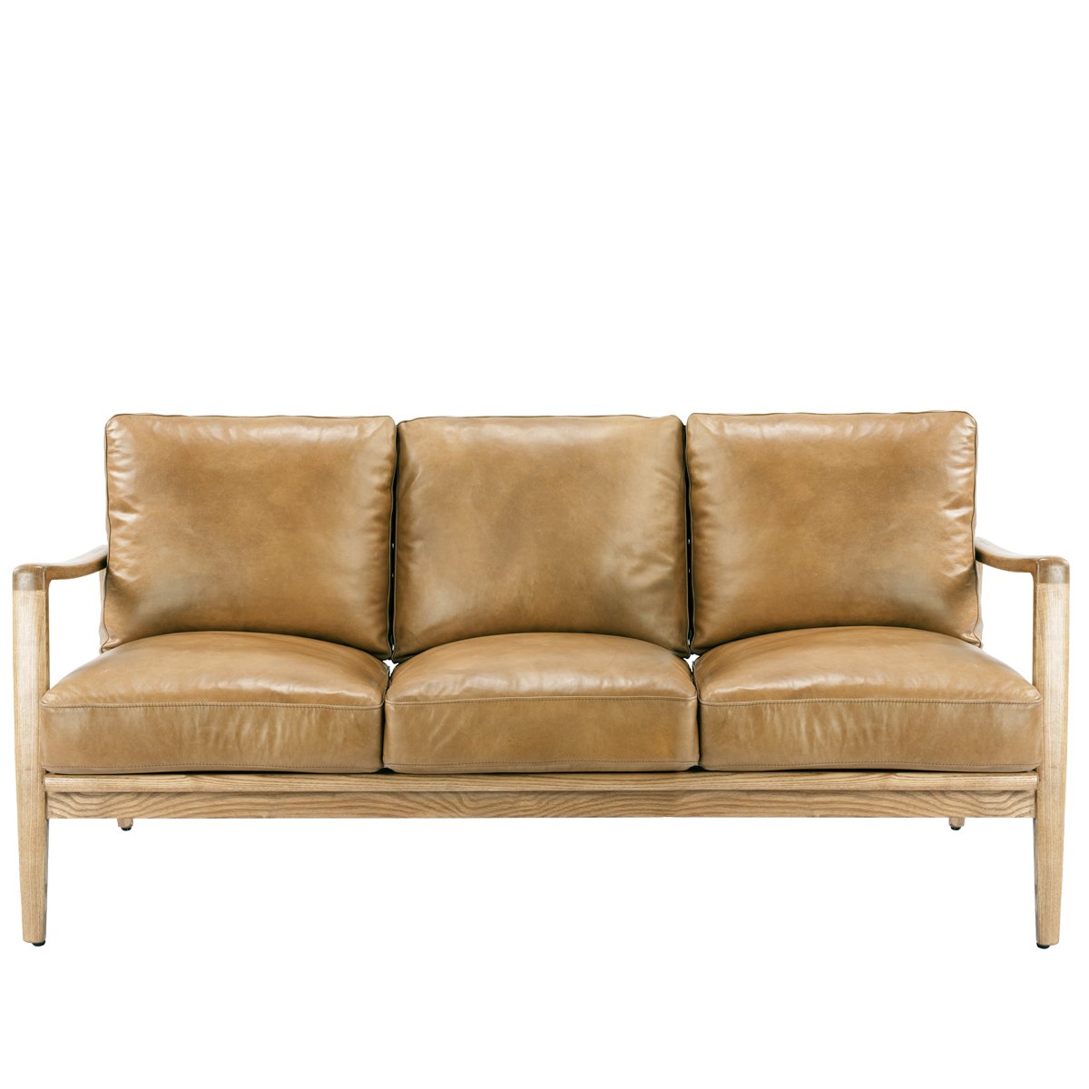 Reid 3 Seater Sofa - Tan Leather