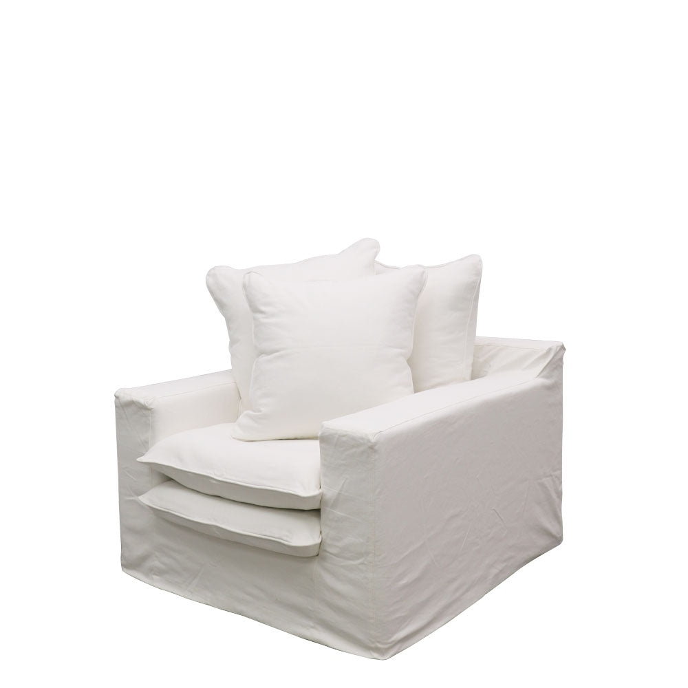 Keely Slipcover Armchair - White