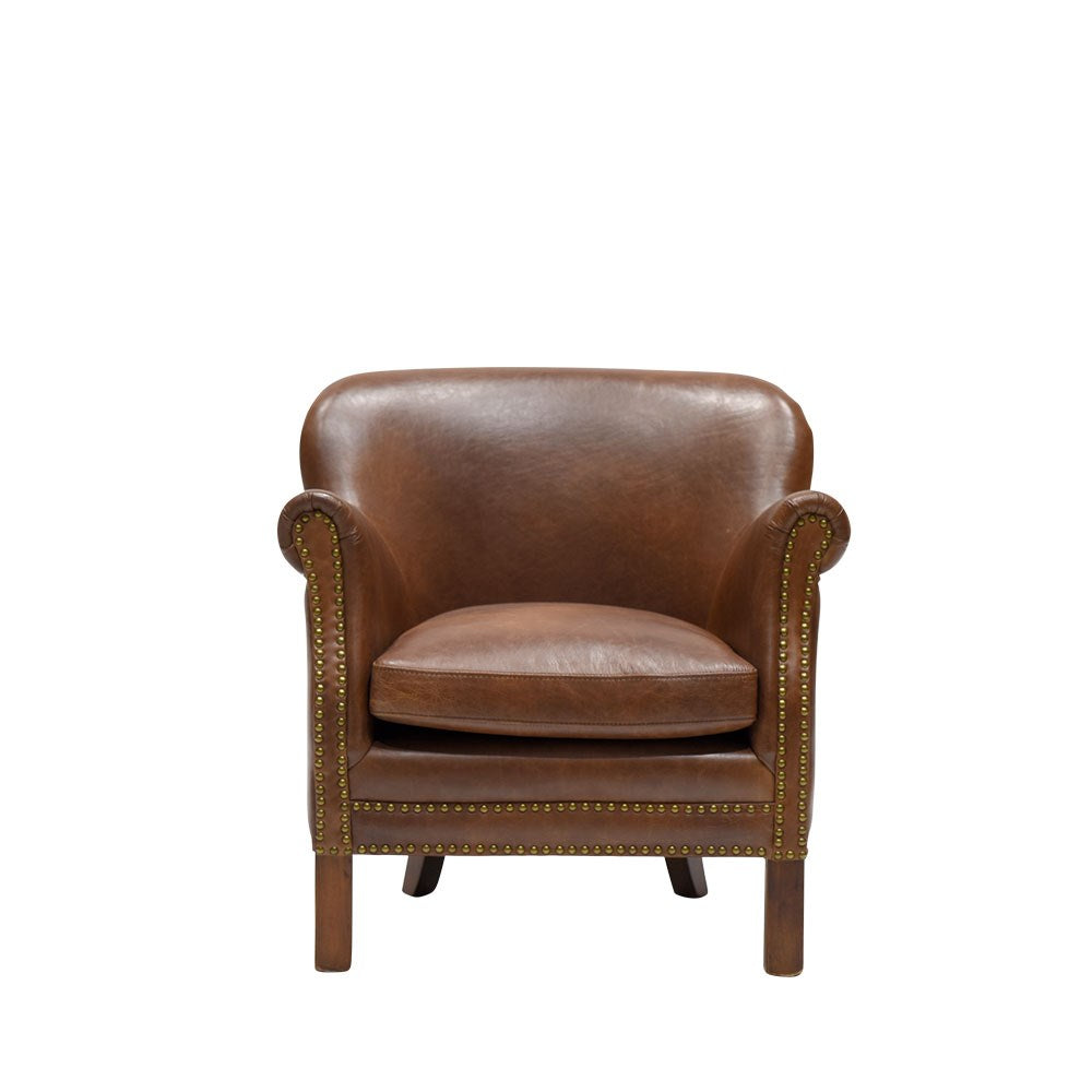 Rhodes Armchair - Brown Leather