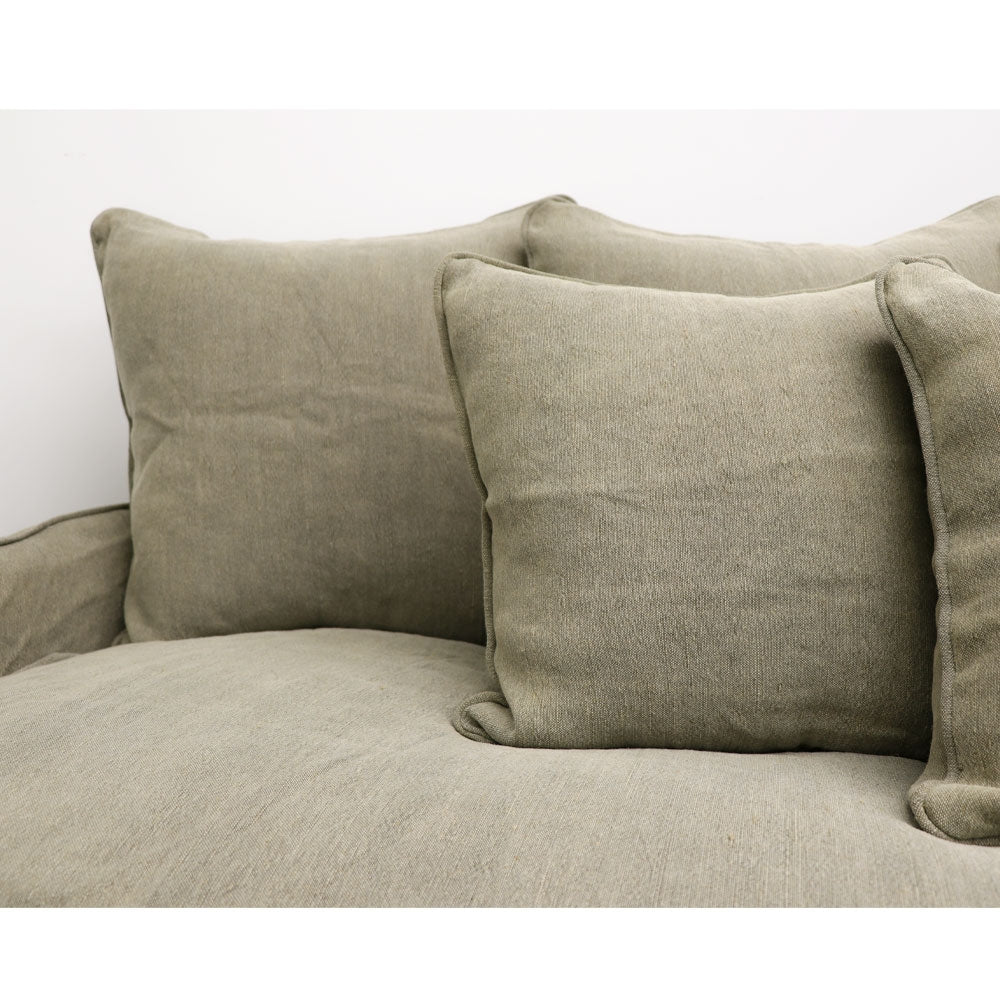 Lotus Slipcover Sofa 3 seater - Khaki