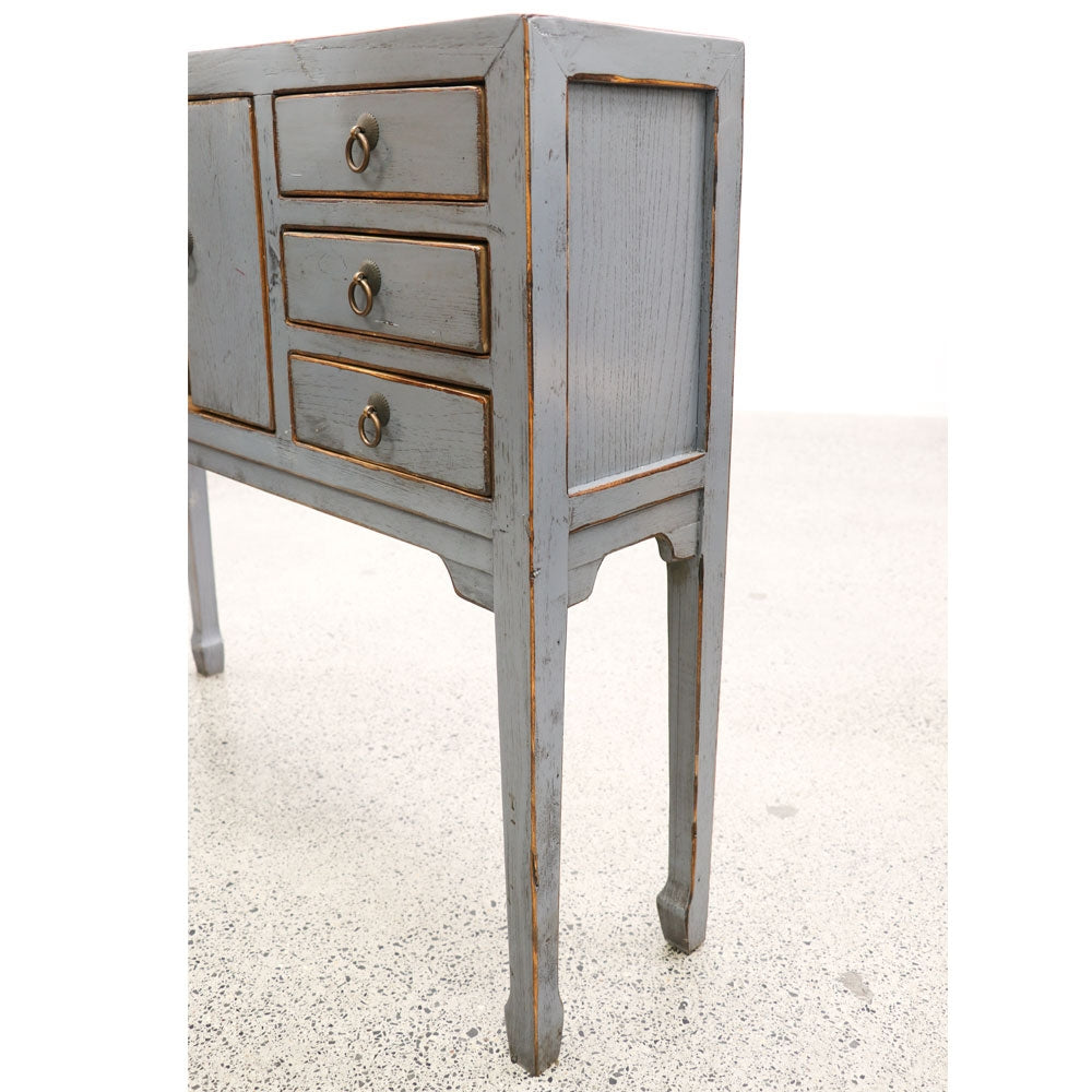 Oriental Painted Console - Petite, Vintage Grey