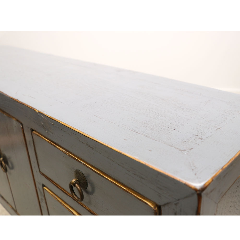 Oriental Painted Console - Petite, Vintage Grey