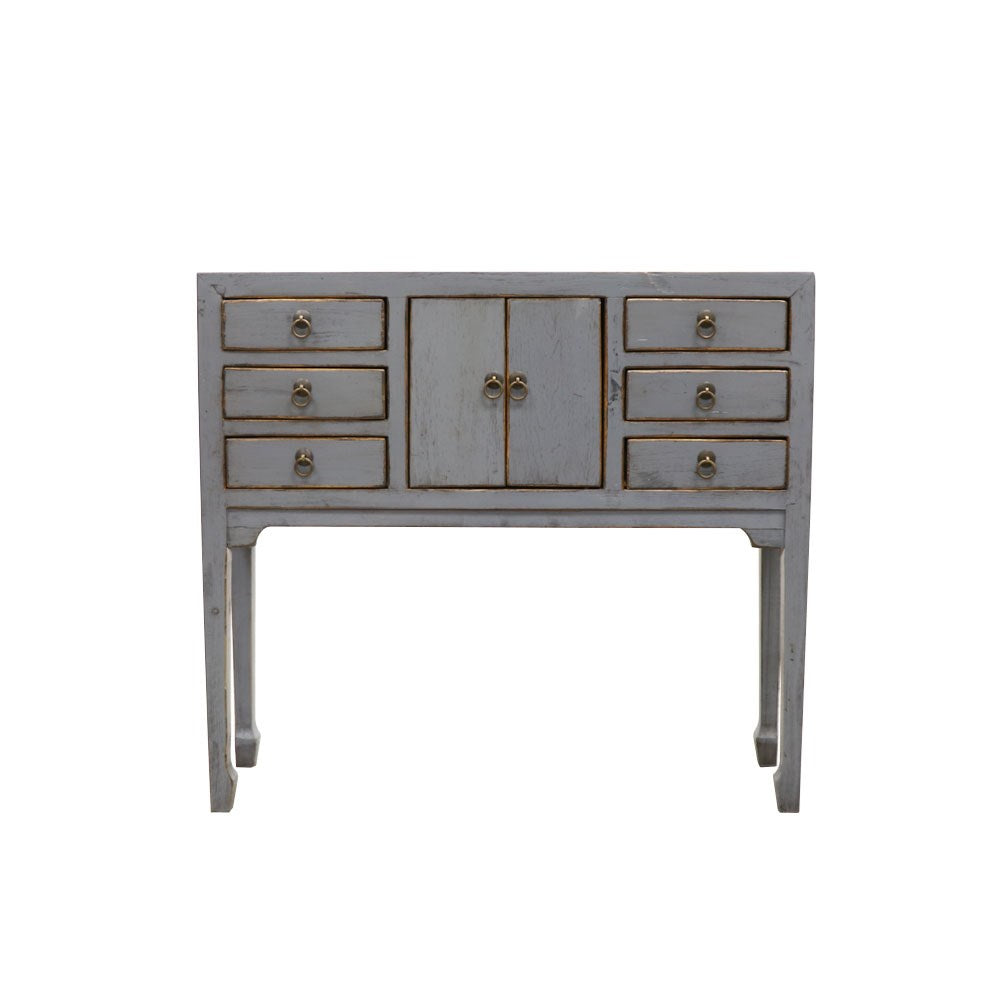 Oriental Painted Console - Petite, Vintage Grey