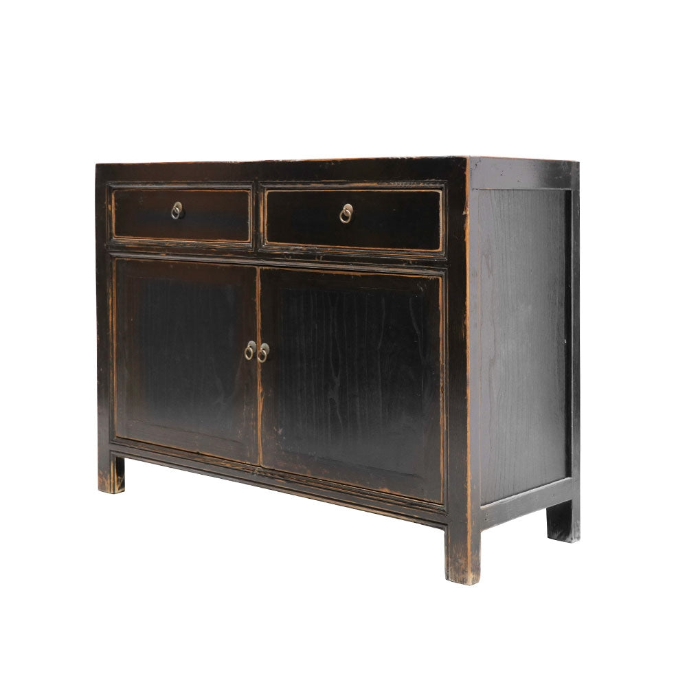 Oriental Painted 2 Door Sideboard - Vintage Black
