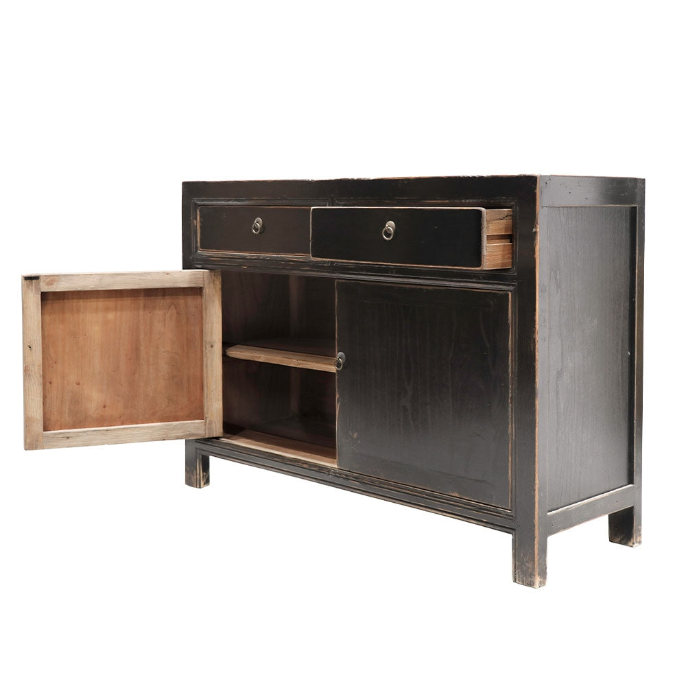 Oriental Painted 2 Door Sideboard - Vintage Black